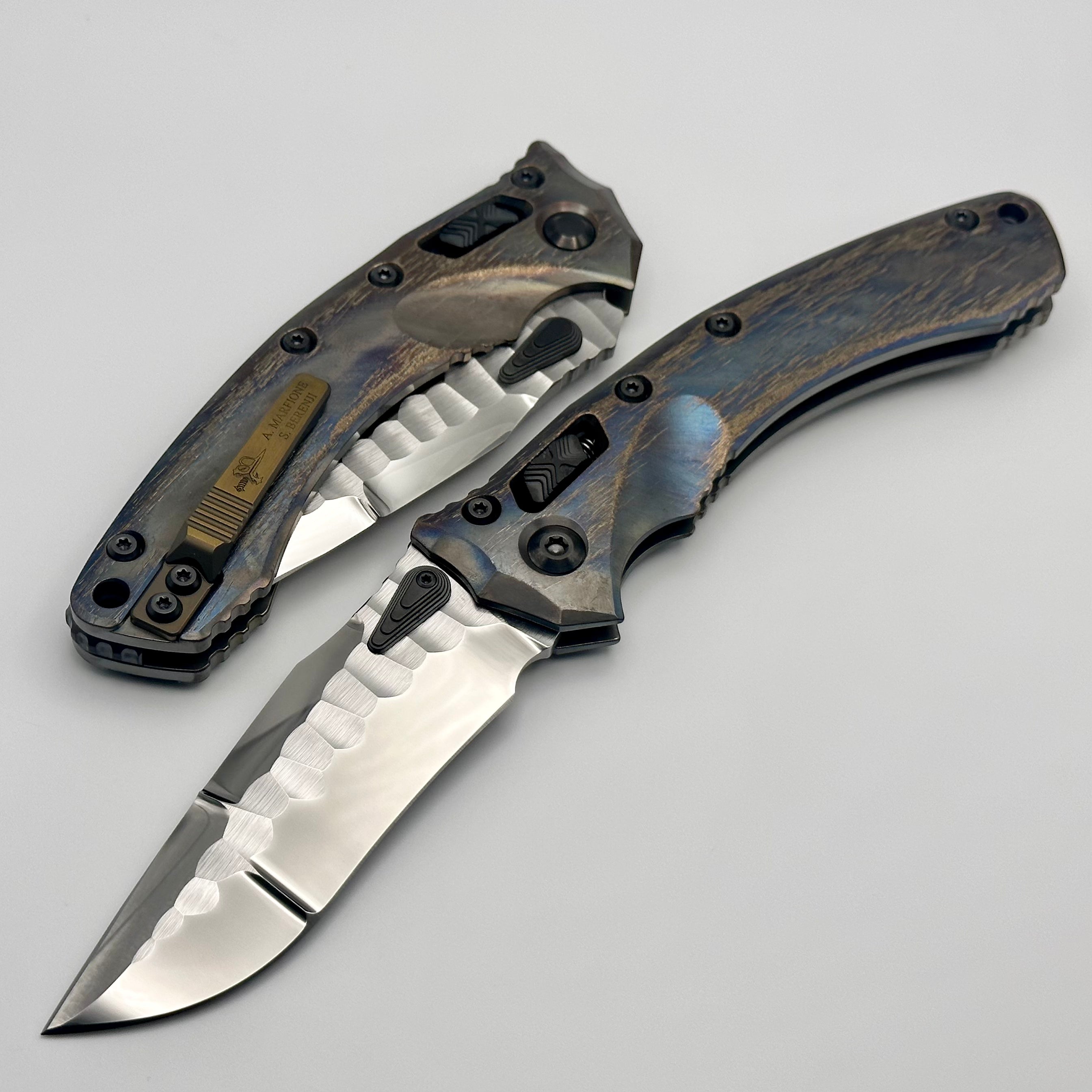 Marfione Custom Knives & Borka Blades Amphibian RAM-LOK - Premium M390 Blade & Cosmic Titanium with DLC Two-Tone Hardware