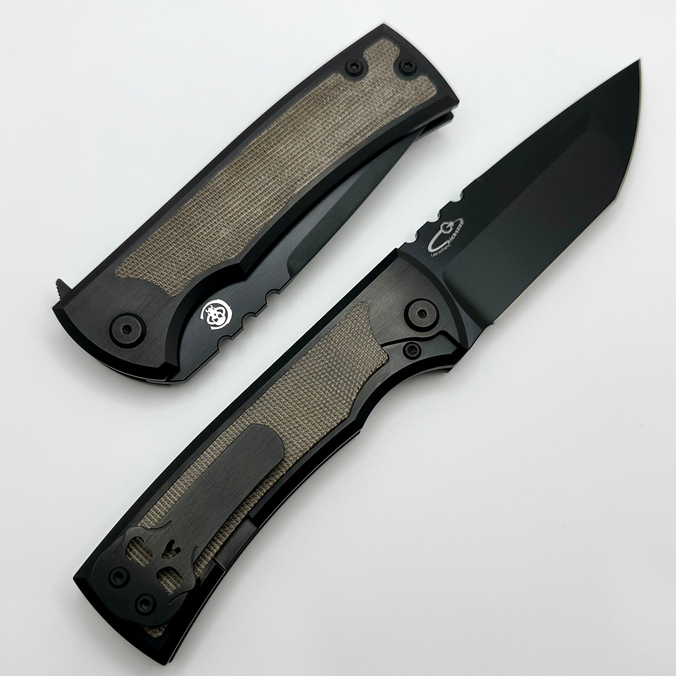 Chaves Knives Redencion 229 Kickstop - Premium M390 Tanto Blade with Green Micarta Inlays