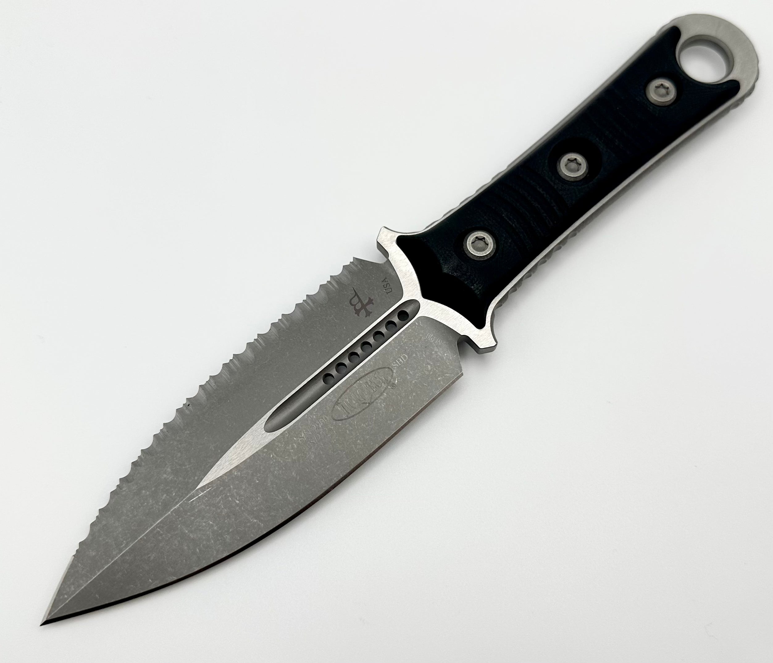 Premium Microtech Borka SBD Apocalyptic Full Serrated Fixed Blade - Ultimate Utility Knife