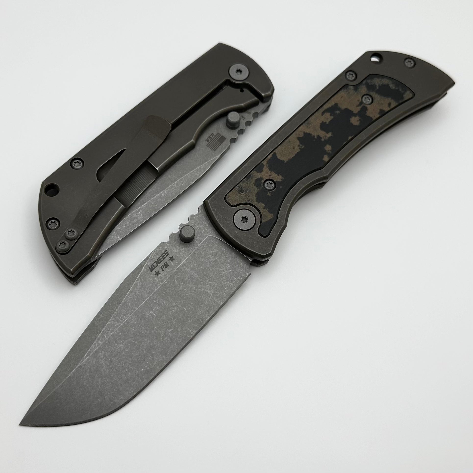 McNees Performance Machined Mac 2 3.5 Gen 2 F Atomic Bronze - Premium EDC Knife with Cowboy Richlite Inlay & MagnaCut Steel