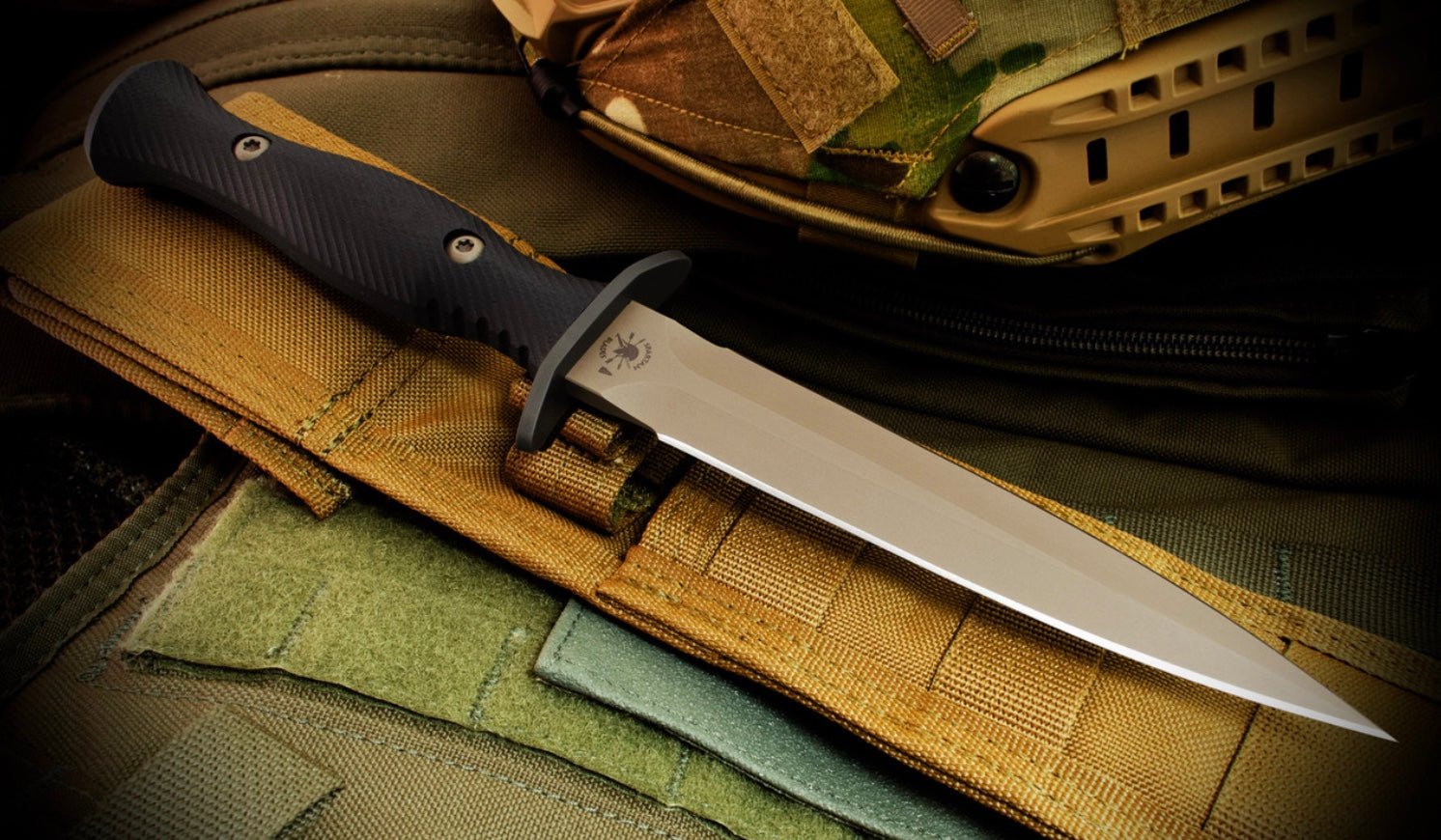 Spartan Harsey Dagger - Premium MagnaCut Fixed Blade with Black Micarta Handle & Tan Kydex Sheath