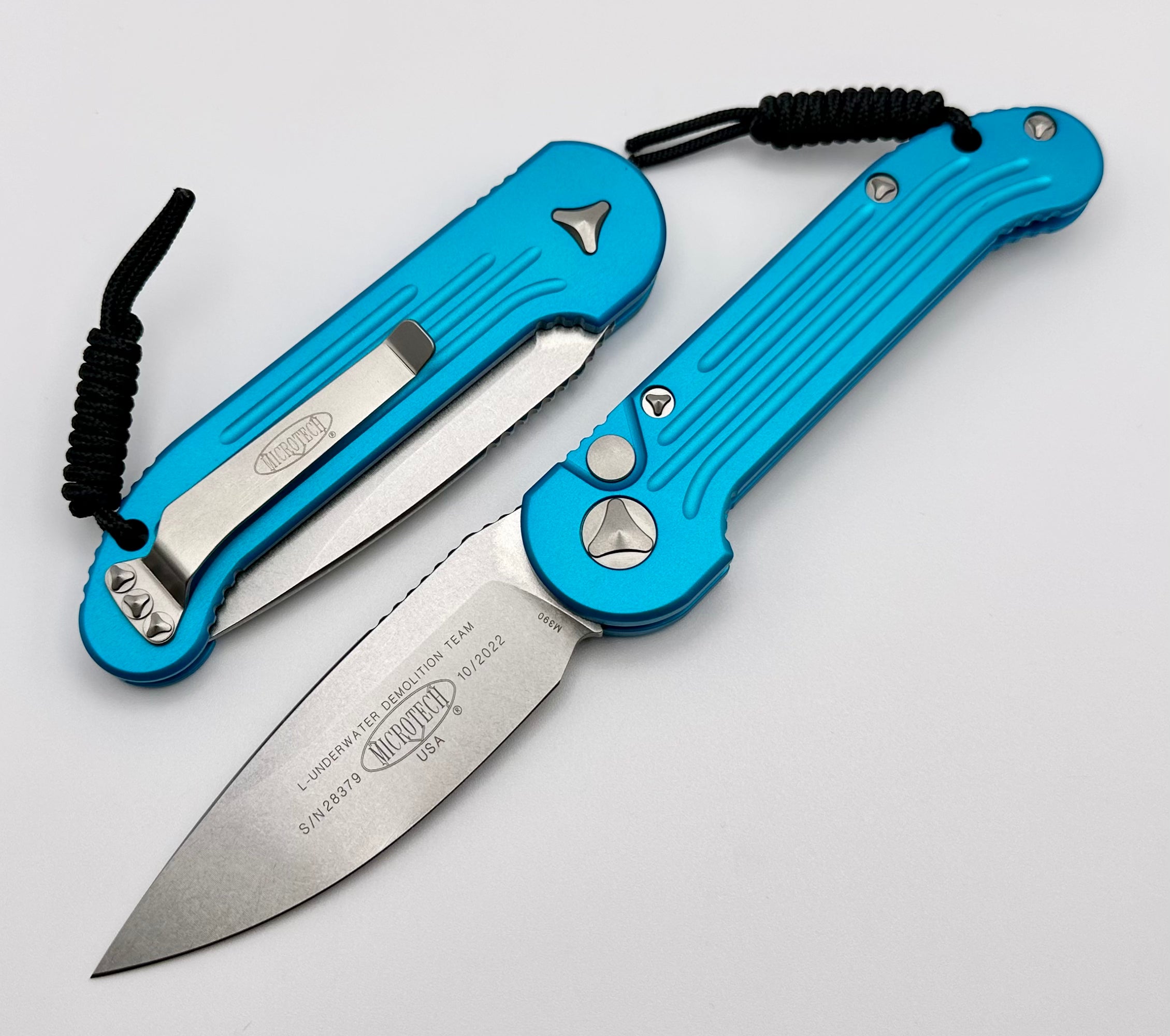 Microtech LUDT Turquoise Stonewash Tactical Folding Knife