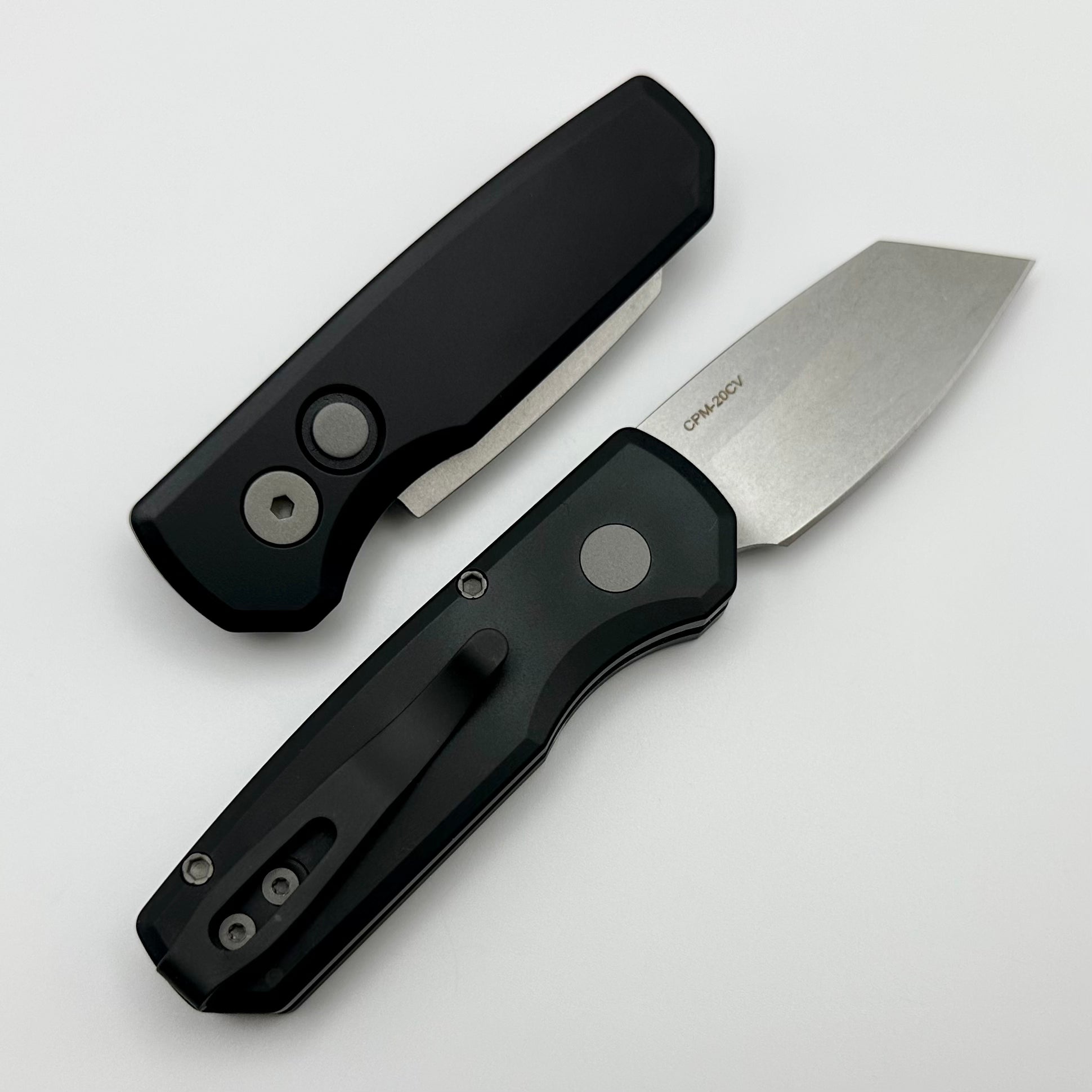 Pro-Tech Runt 5 Premium EDC Knife - Black Handle & Stonewash 20CV Blade