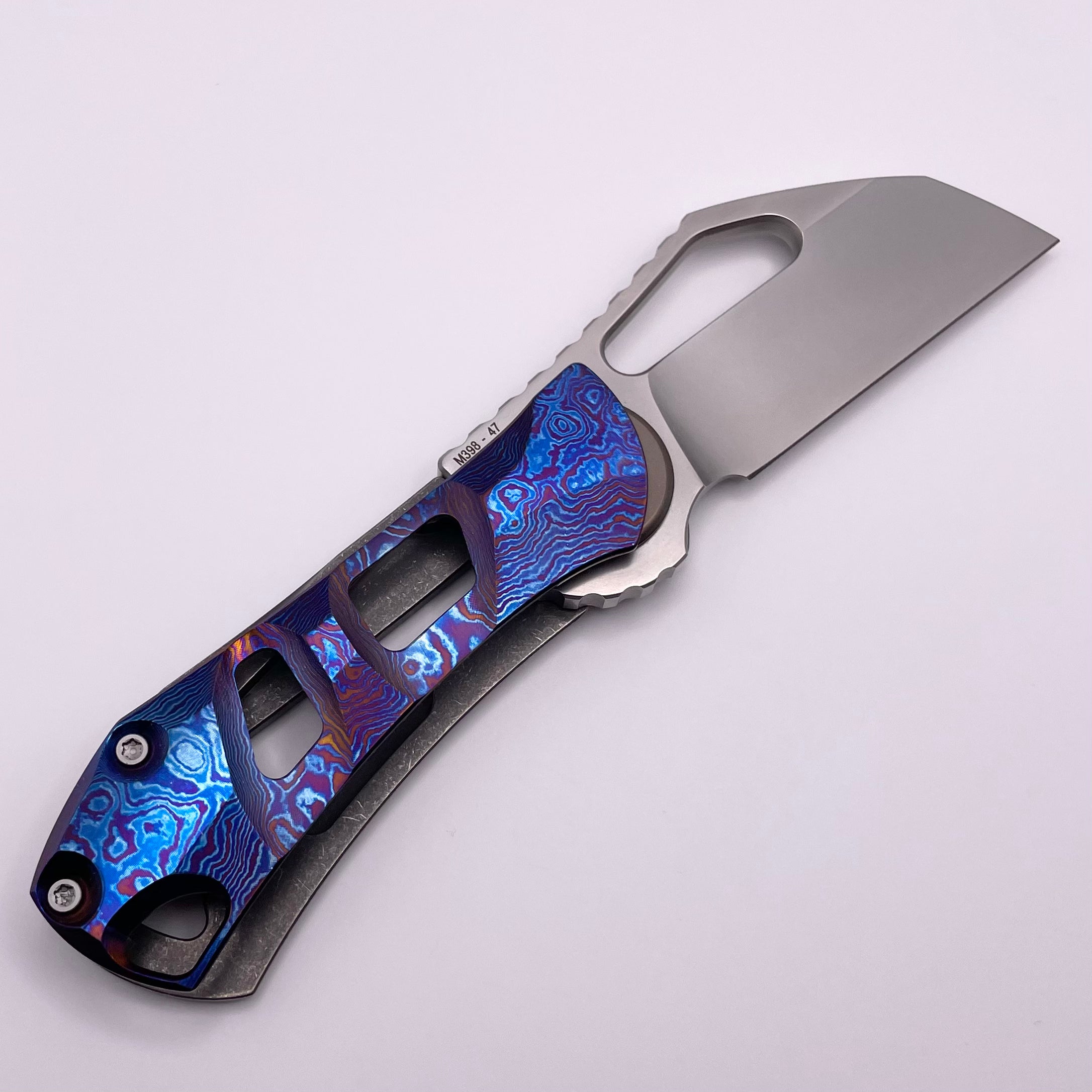 Premium Custom Knife Factory OK Chisel - M398 Blade & Titanium/Timascus Handle