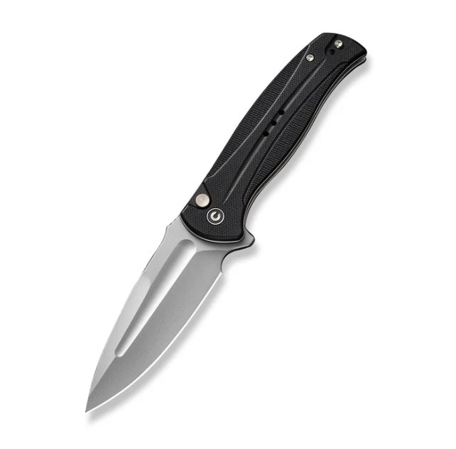 Civivi Incendie Premium Button Lock Flipper Knife - Black G-10 Handles & Stonewash Blade