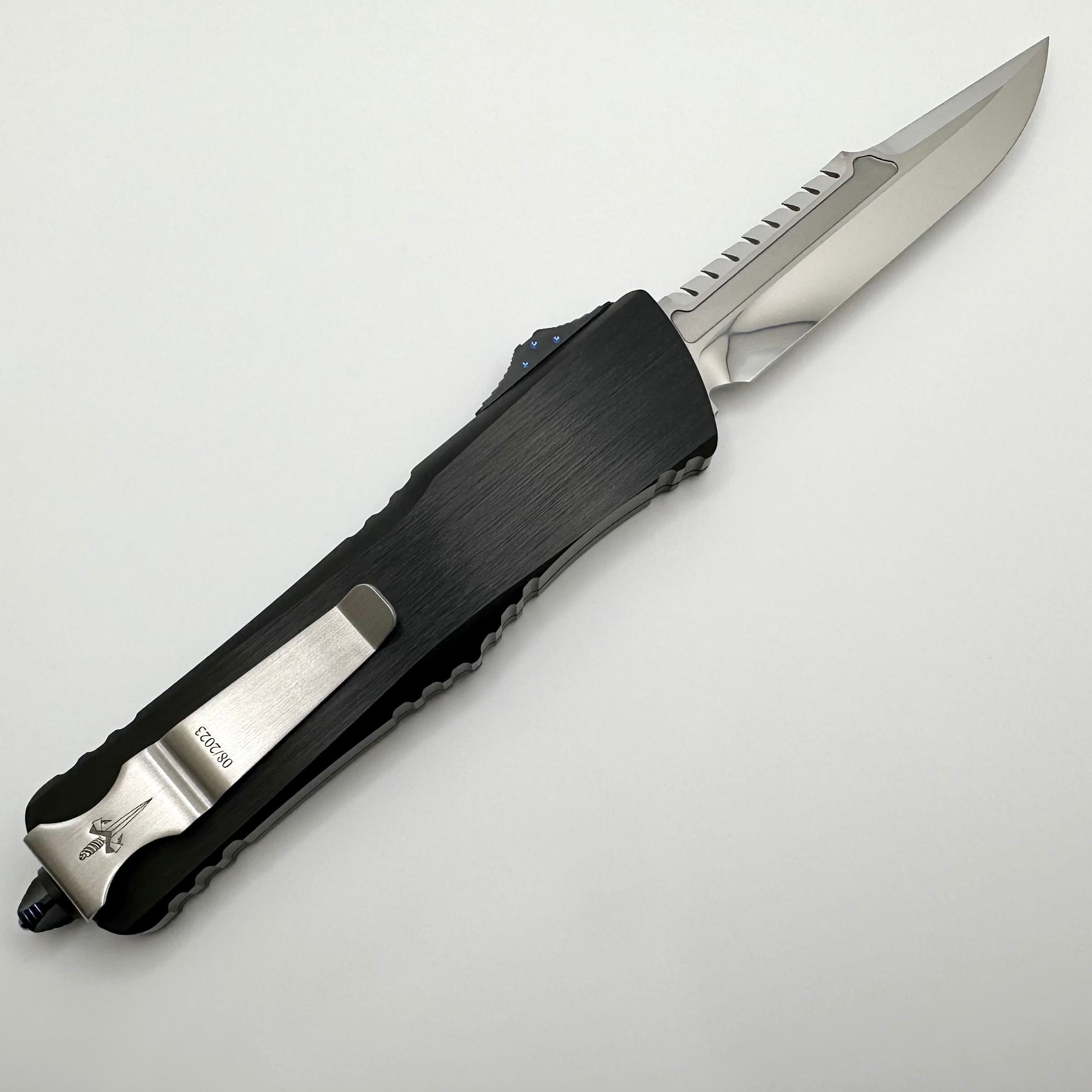 Marfione Premium Combat Troodon Interceptor: Mirror Polish with Black Handle & Blue Hardware