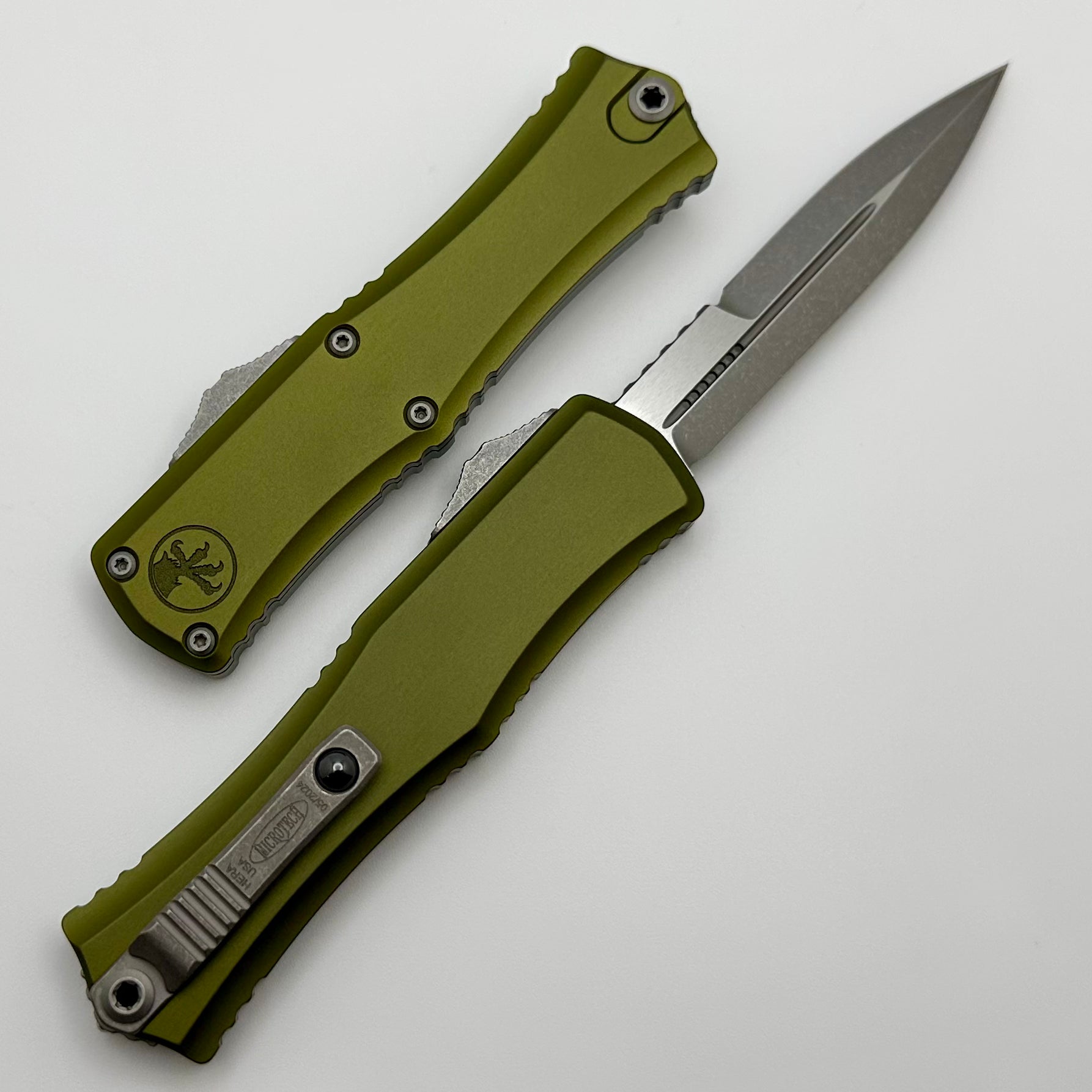 Microtech Ultimate Mini Hera Apocalyptic Bayonet - Premium M390MK Blade with OD Green Handle