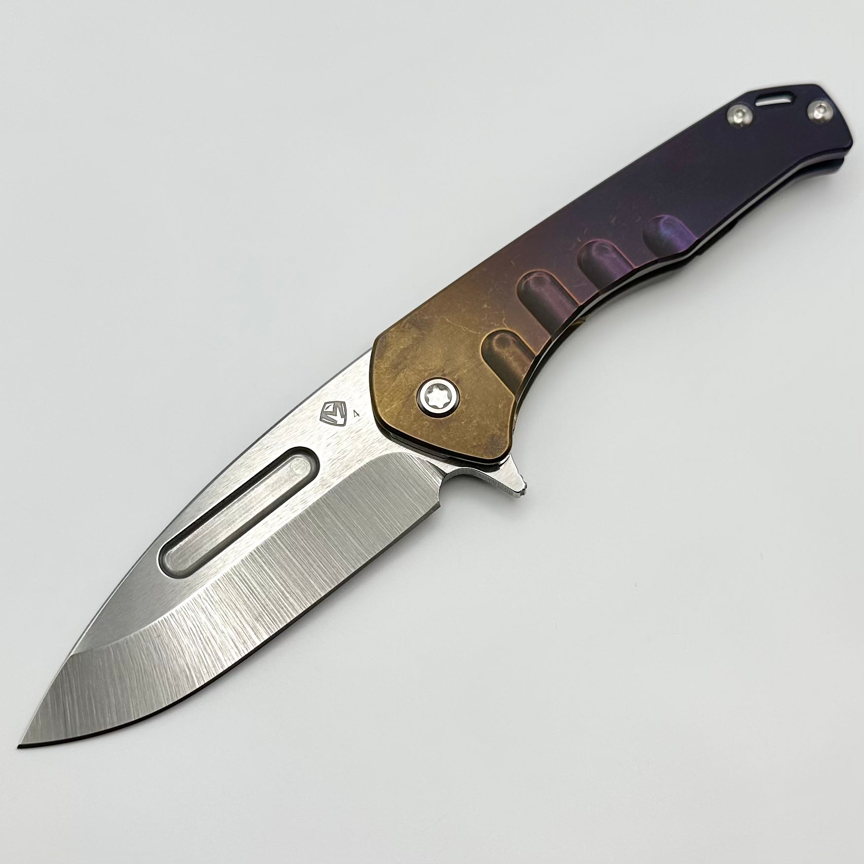 Medford Praetorian Slim Flipper Knife - Premium S45VN Blade & Bronze/Violet Fade Handles