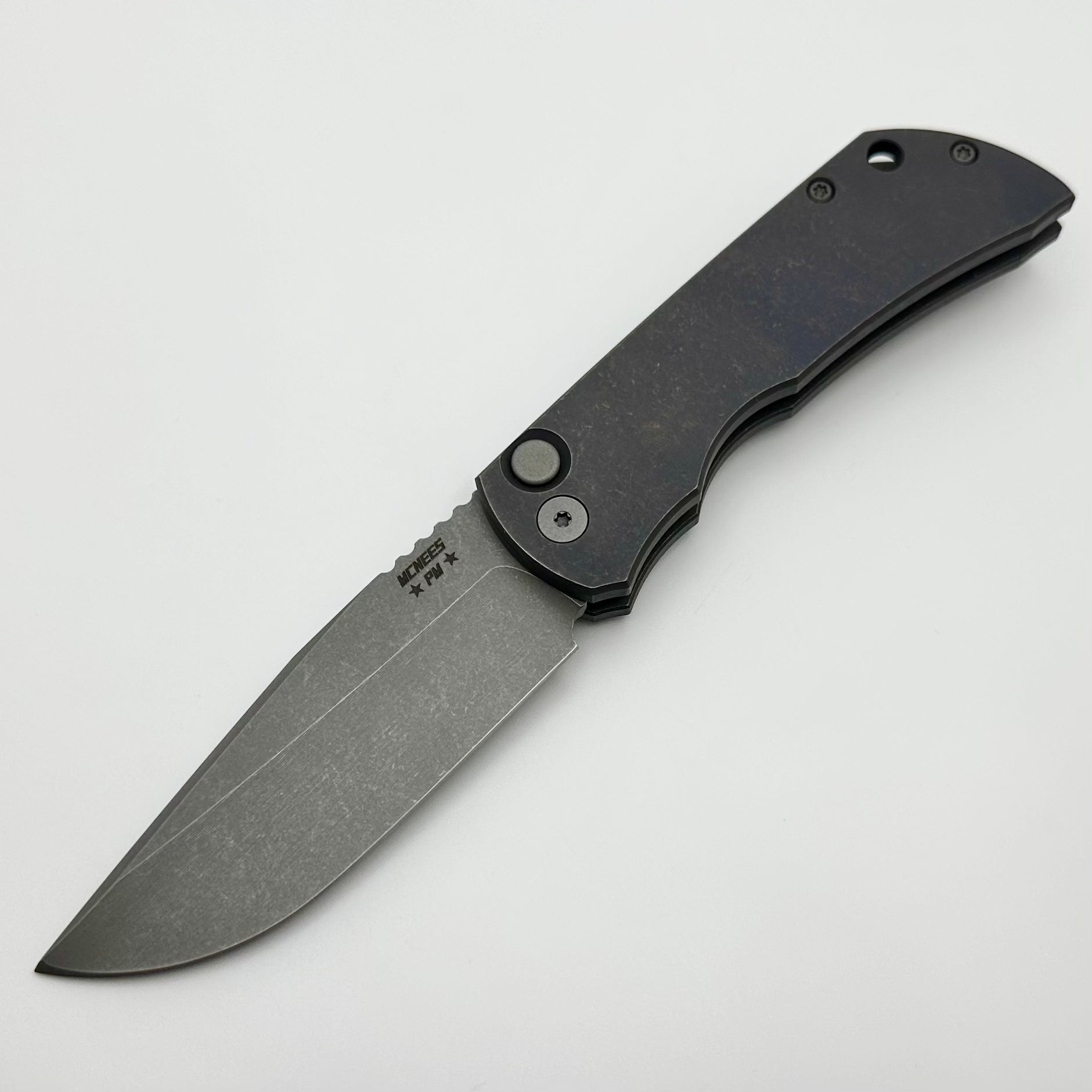 McNees PM Mac 2 Ultimate Full Titanium Automatic Knife - Atomic Purple/Bronze & MagnaCut