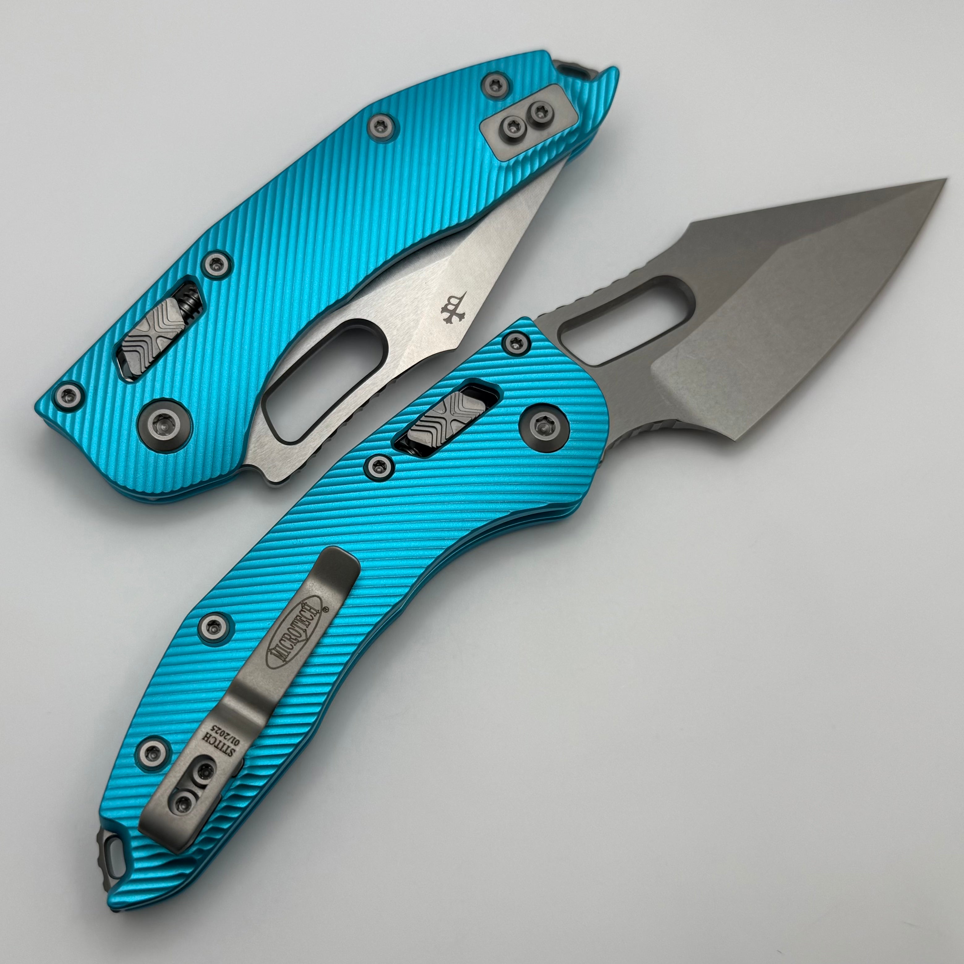 Microtech Premium Manual Stitch RAM LOK Knife - Turquoise Aluminum & M390MK Steel