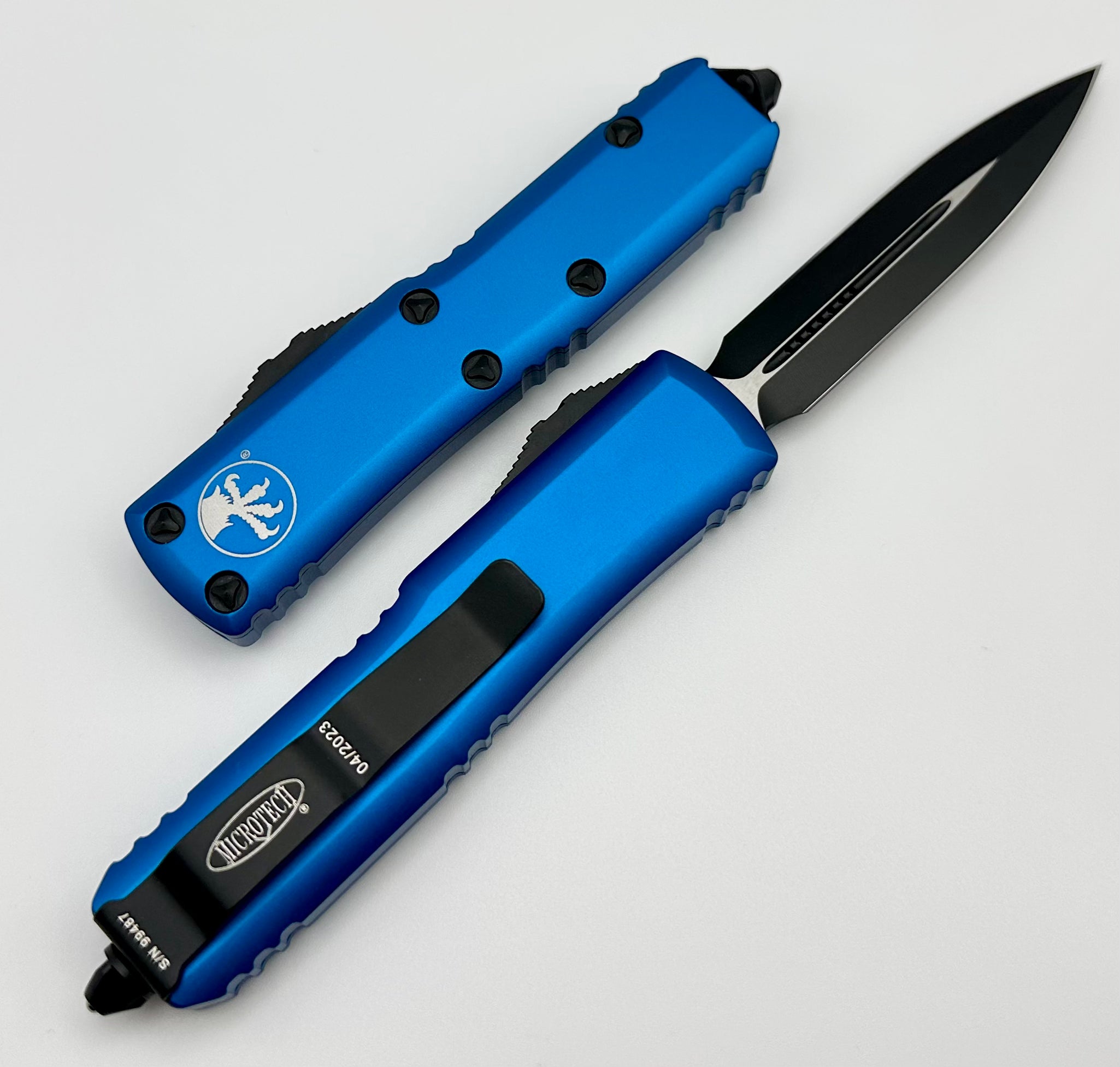 Microtech UTX-85 Double Edge Tactical Knife - Black & Blue