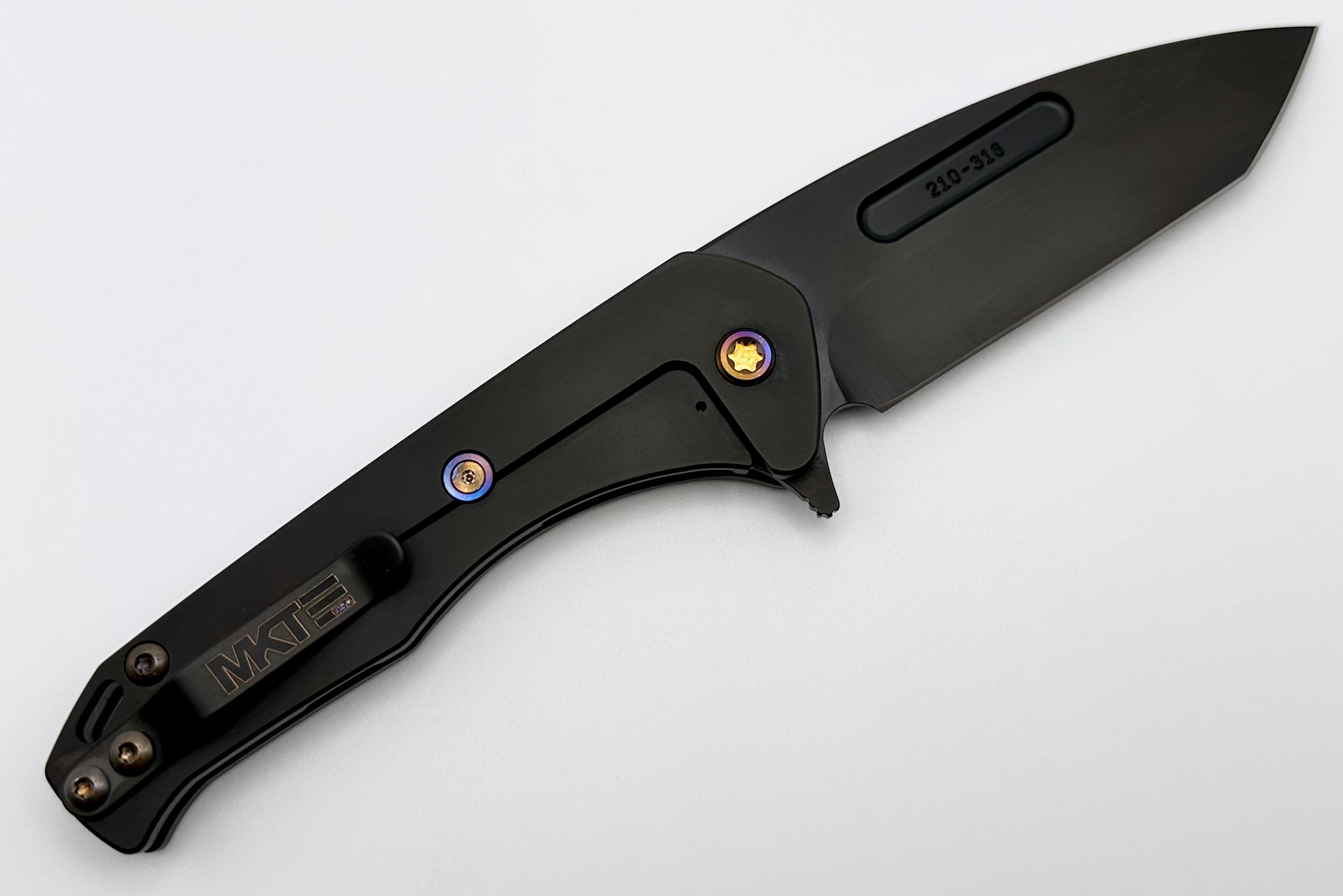 Premium Medford Praetorian Slim Flipper Knife - S45VN PVD Tanto Blade & Flamed Hardware