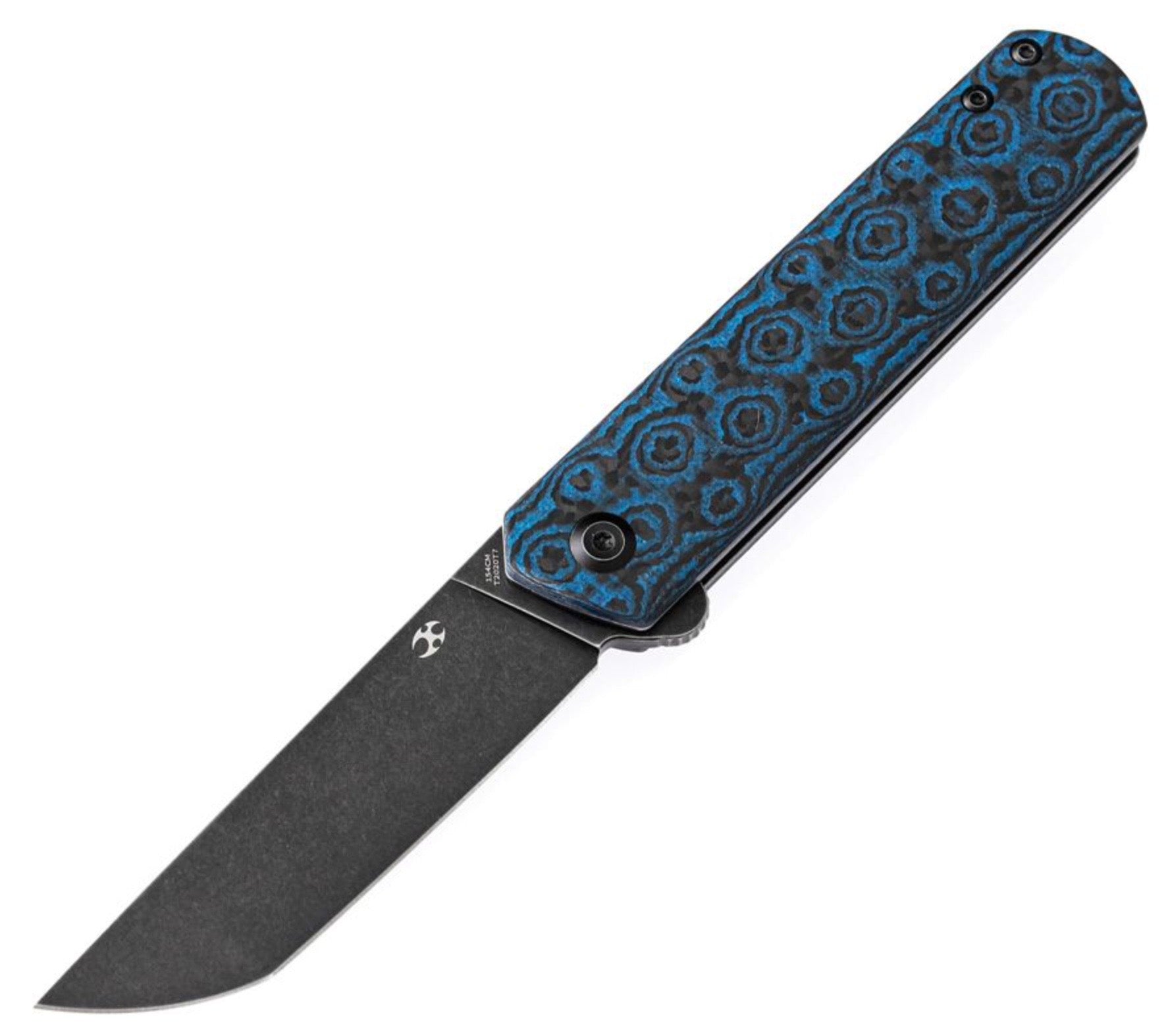 Kansept Foosa Ultimate EDC Knife - Blue/Black Carbon Fiber & 154CM Steel