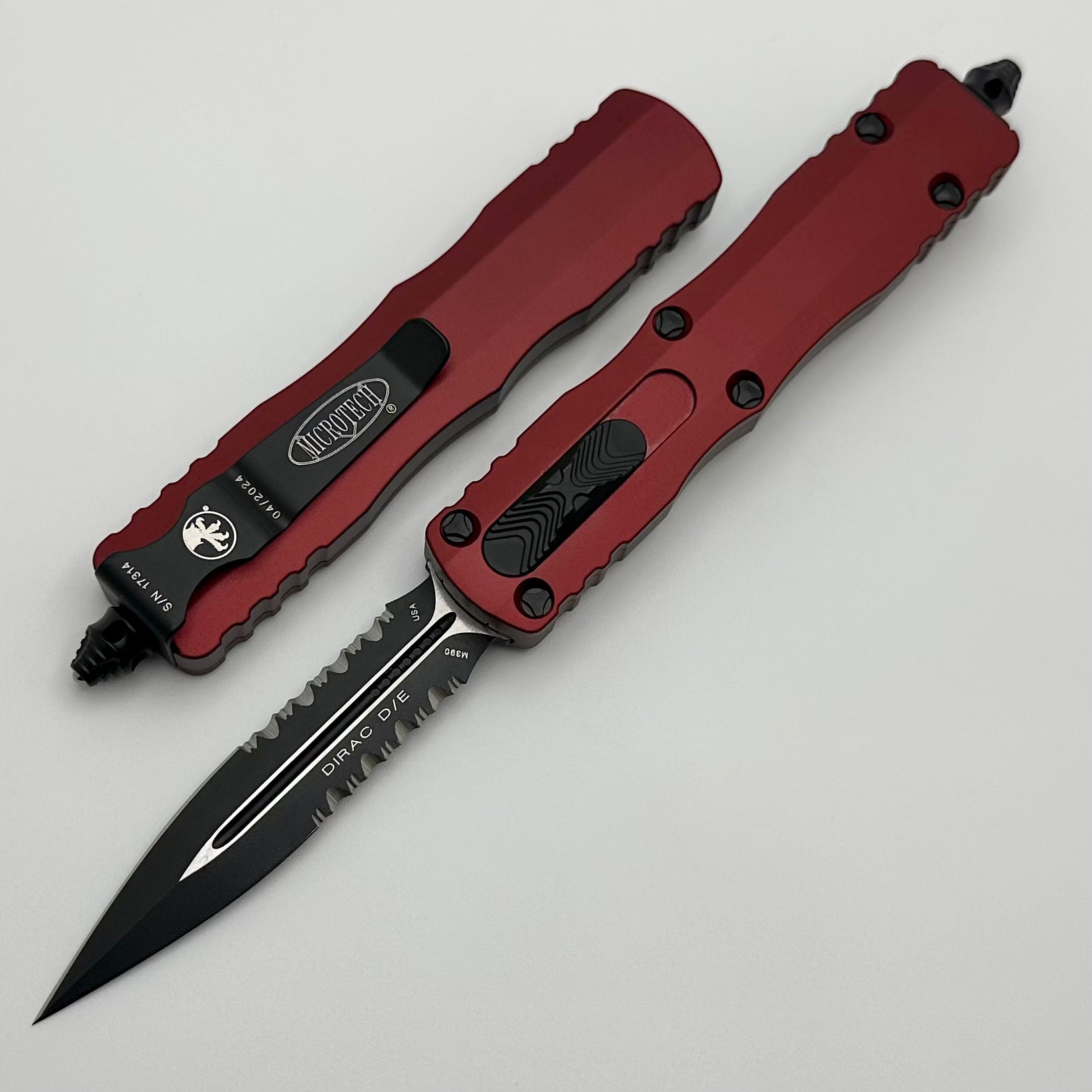 Microtech Dirac D/E Premium Tactical Knife - Partial Serrated & Merlot