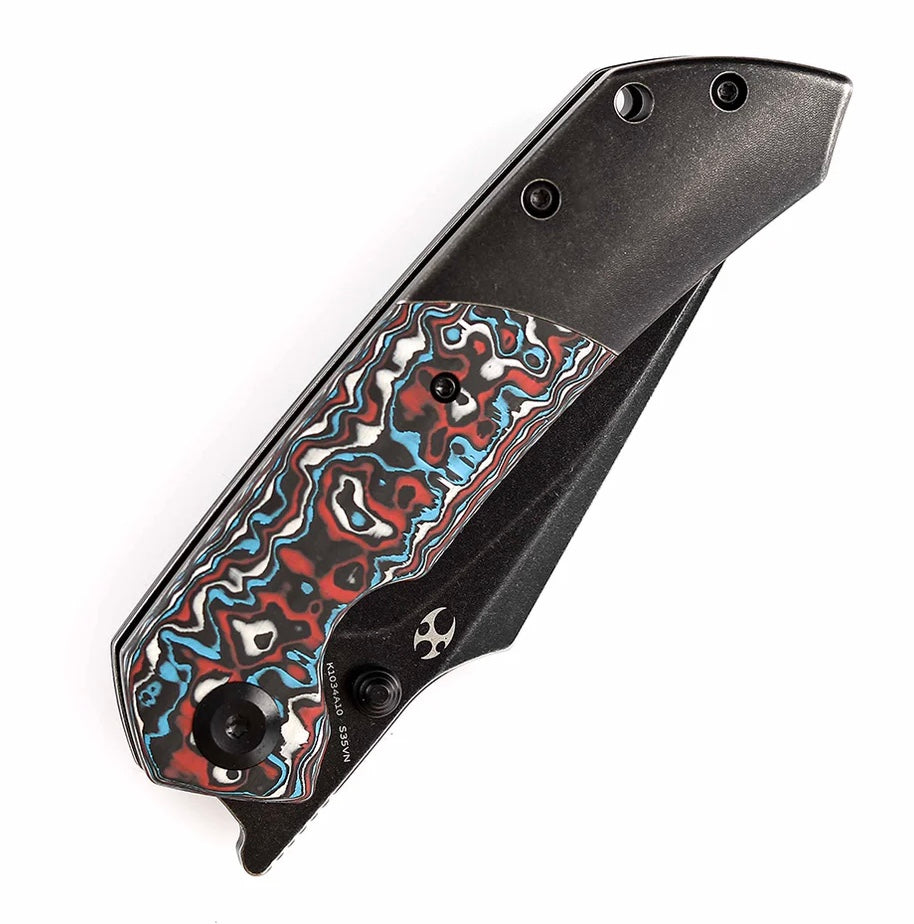 Kansept Fenrir Premium EDC Knife - Multi-Color Carbon Fiber & Titanium with S35VN Blade