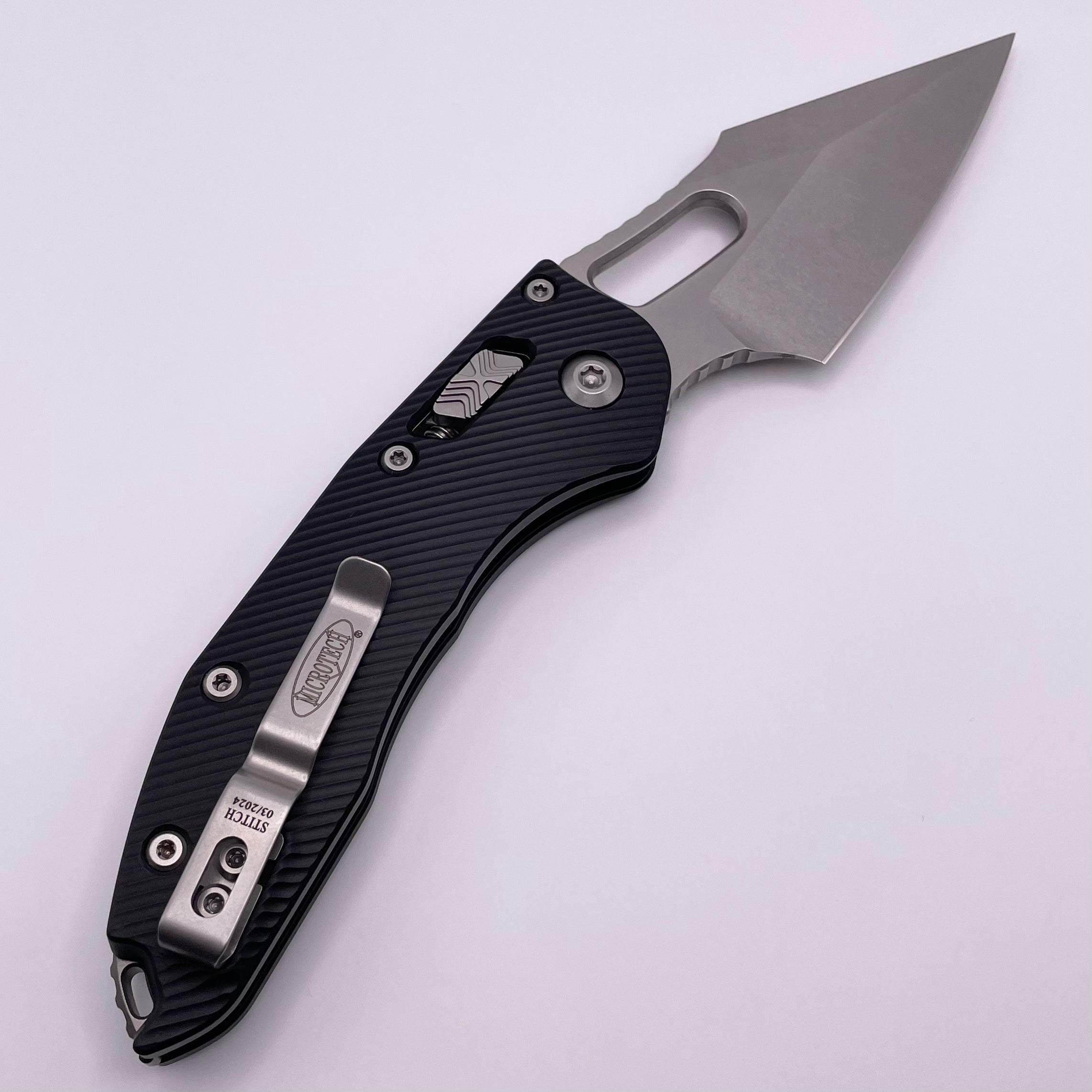 Microtech Stitch RAM LOK Knife - Premium Black Aluminum & M390MK Blade