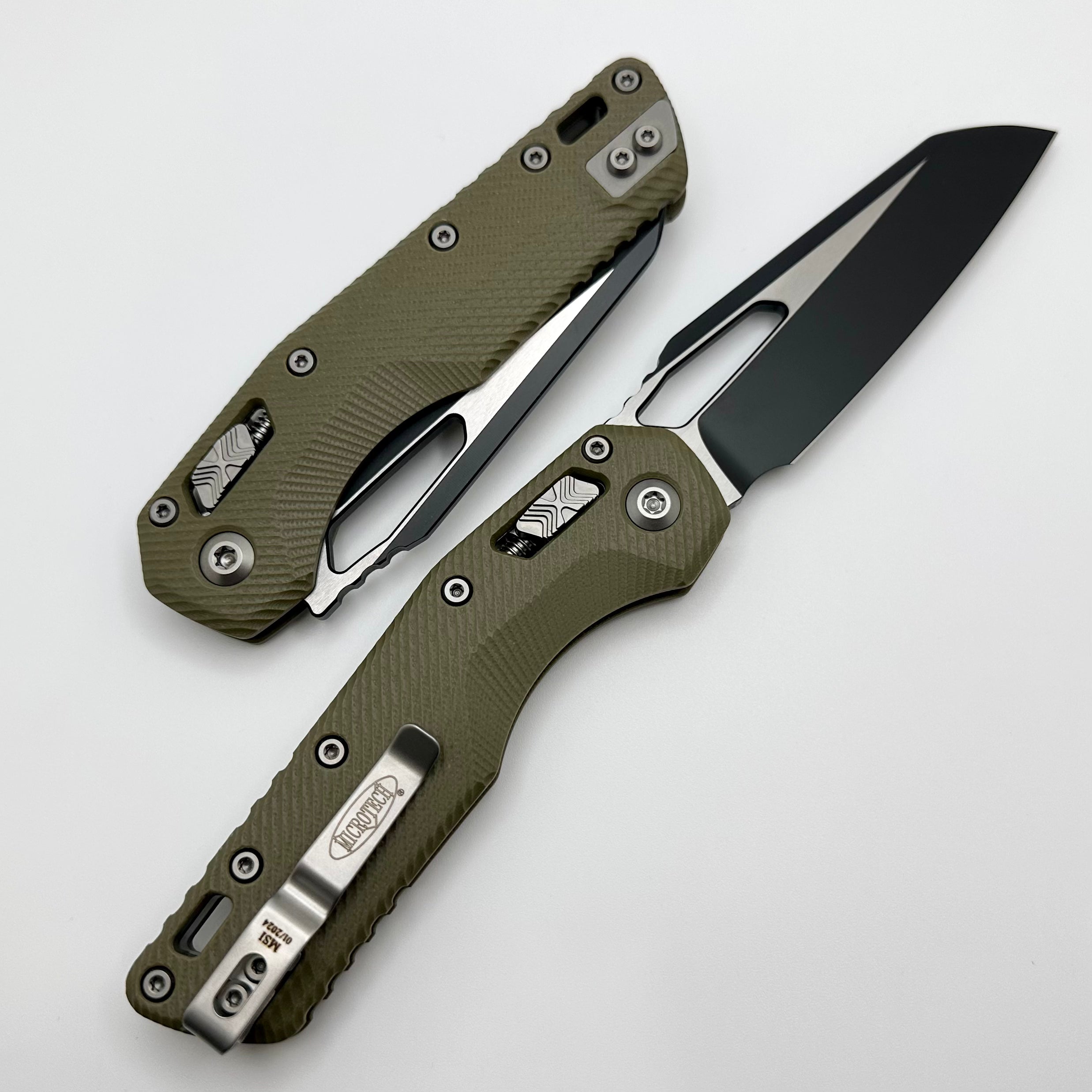 Microtech Knives MSI RAM LOK Ultimate Tactical Folder - OD Green G-10 & Two Tone Black M390MK