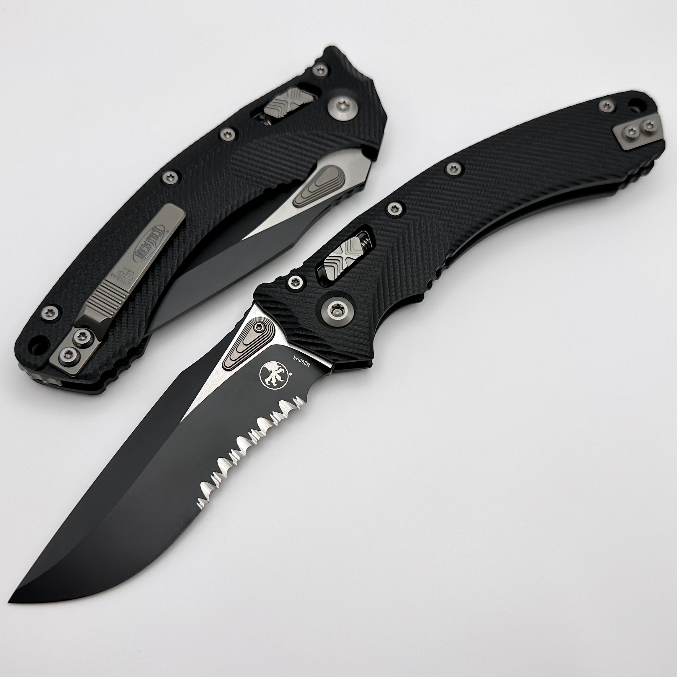 Microtech Amphibian RAM LOK Tactical Knife - Black Fluted G-10 Handle & M390MK Blade