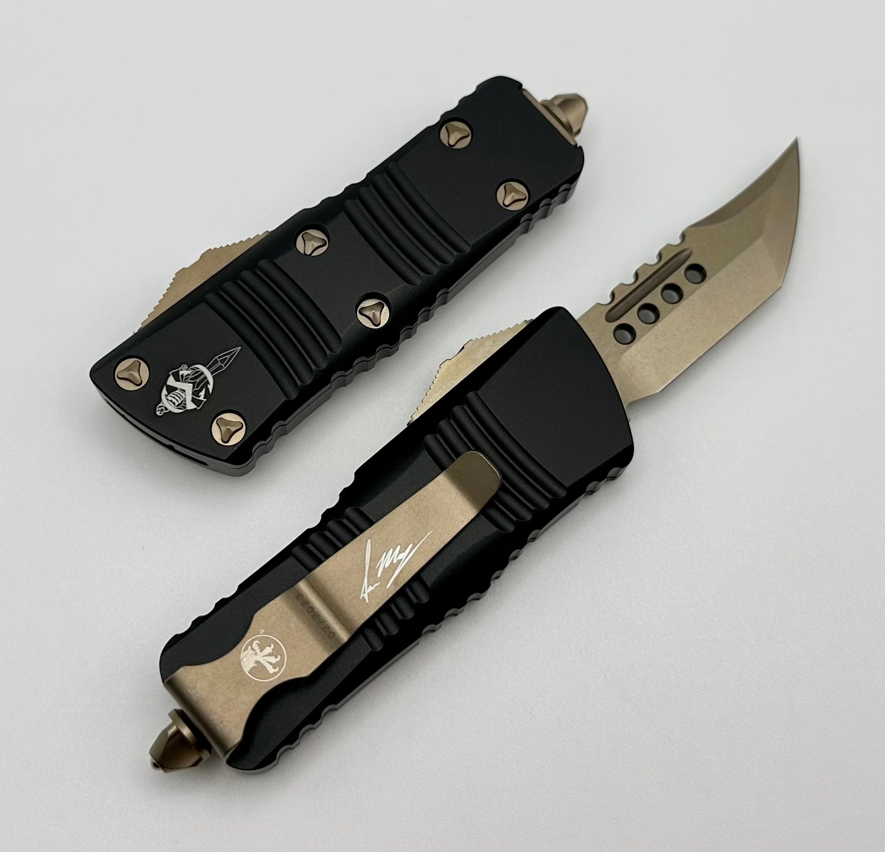 Premium Microtech Mini Troodon Hellhound Bronze & Black - Ultimate Everyday Carry Knife