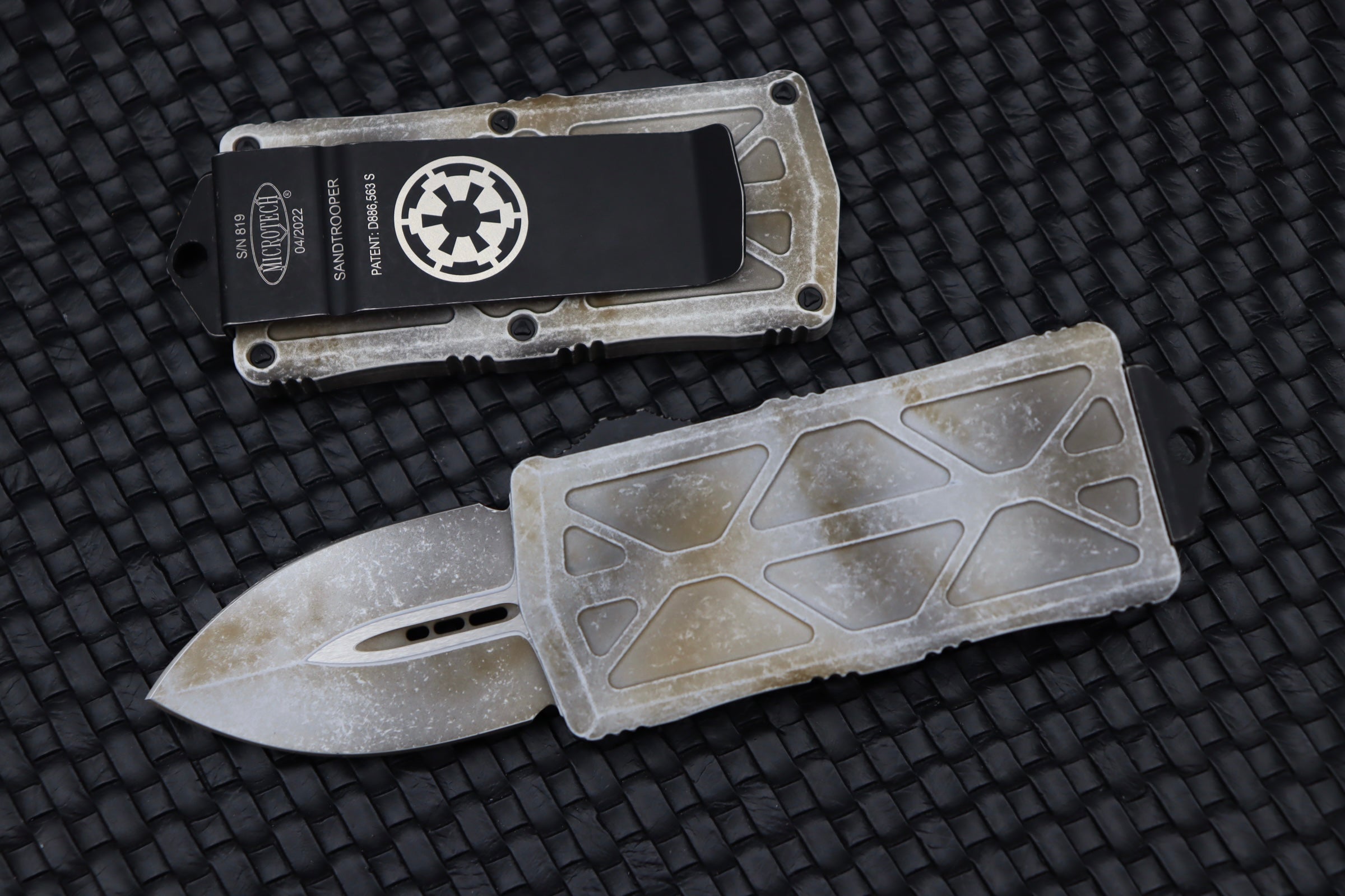 Microtech Exocet Sand Trooper Double Edge Signature Series 157-1SA - Ultimate EDC Knife