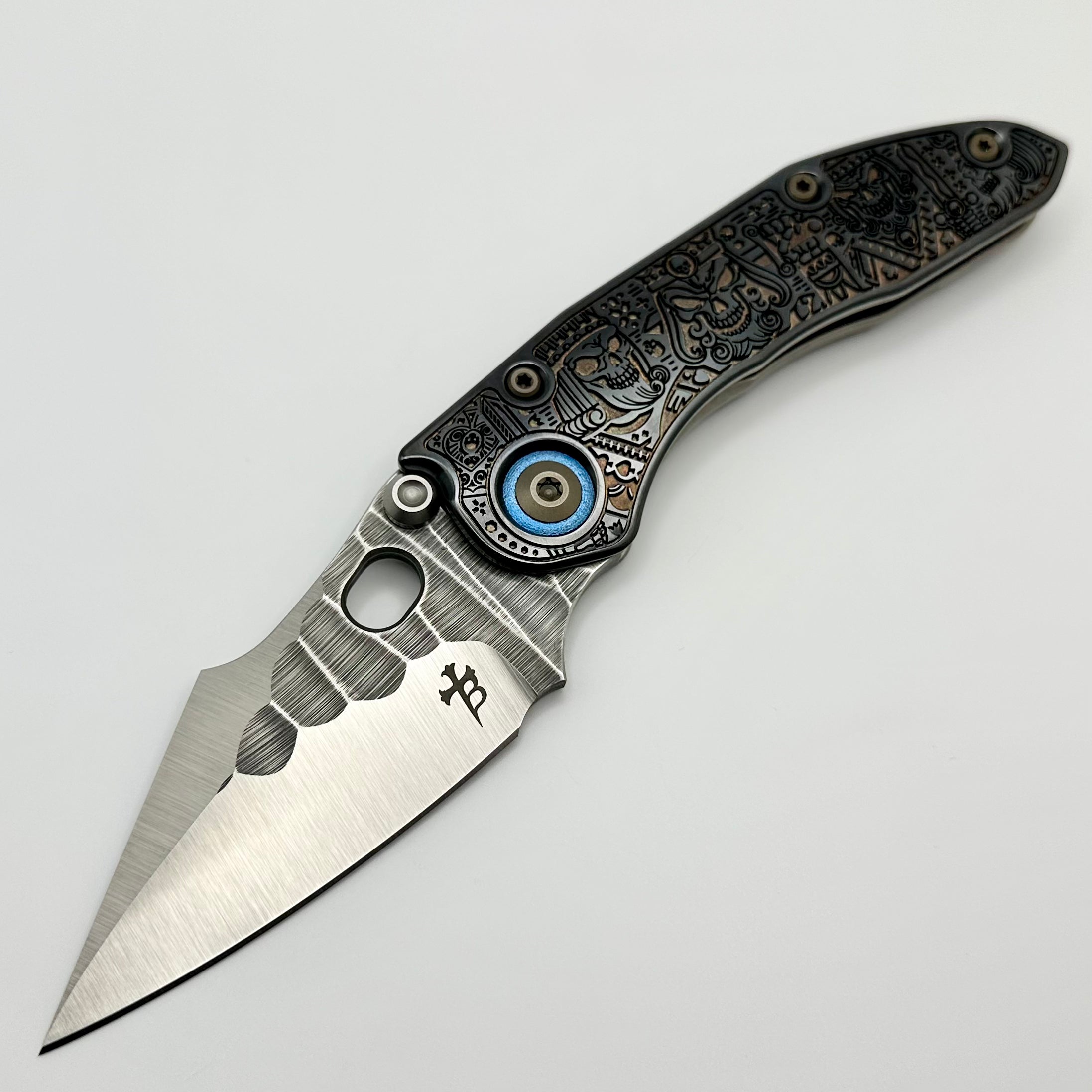 Borka Blades Ultimate Custom Kingsman Stitch Knife - Premium Black Hula Rootbeer Finish
