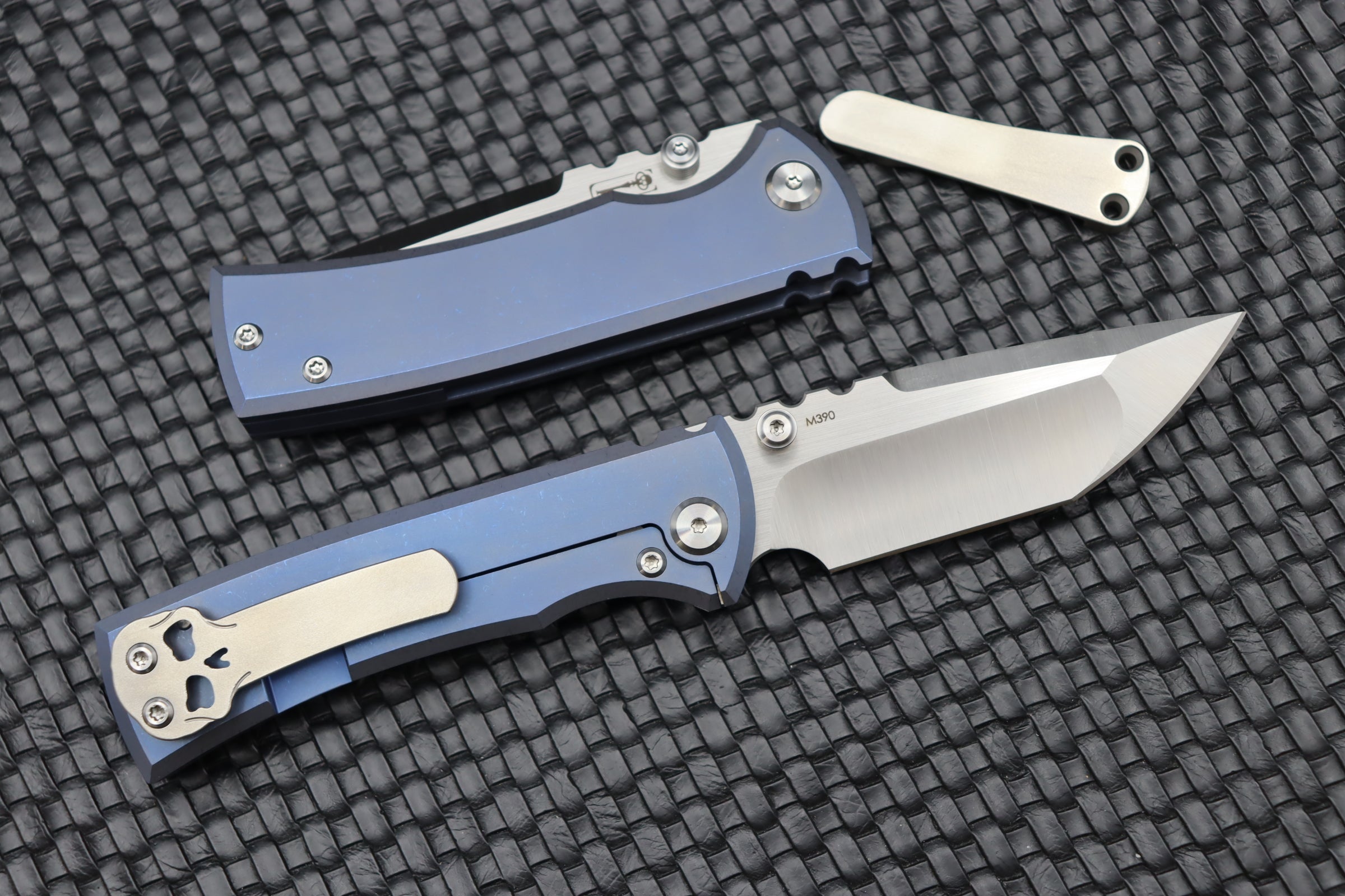 Chaves Knives Redencion Street Tanto Blue Exclusive - Premium EDC Knife with Orange Peel Clip