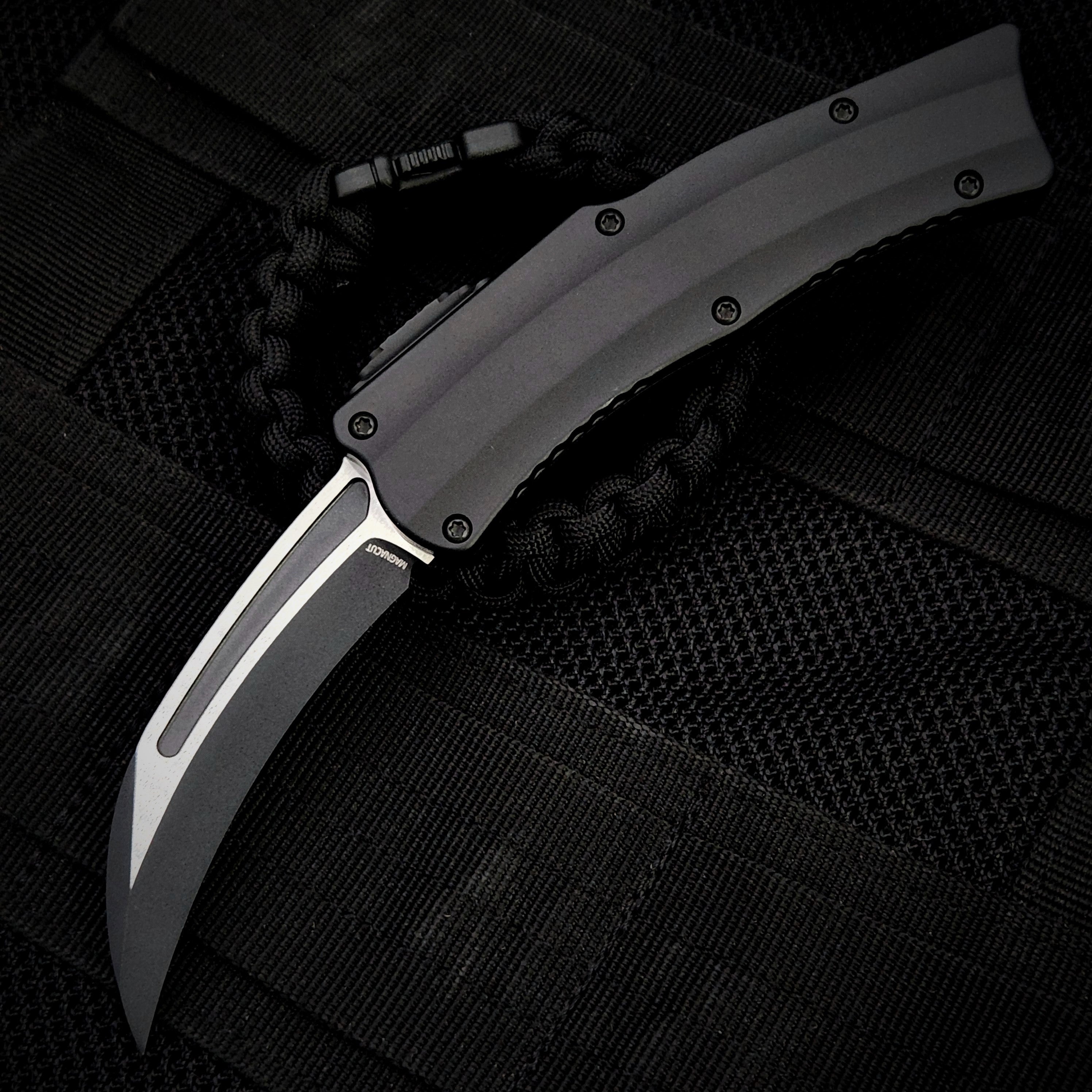 Heretic ROC Premium Folding Knife - Two-Tone Black MagnaCut Blade
