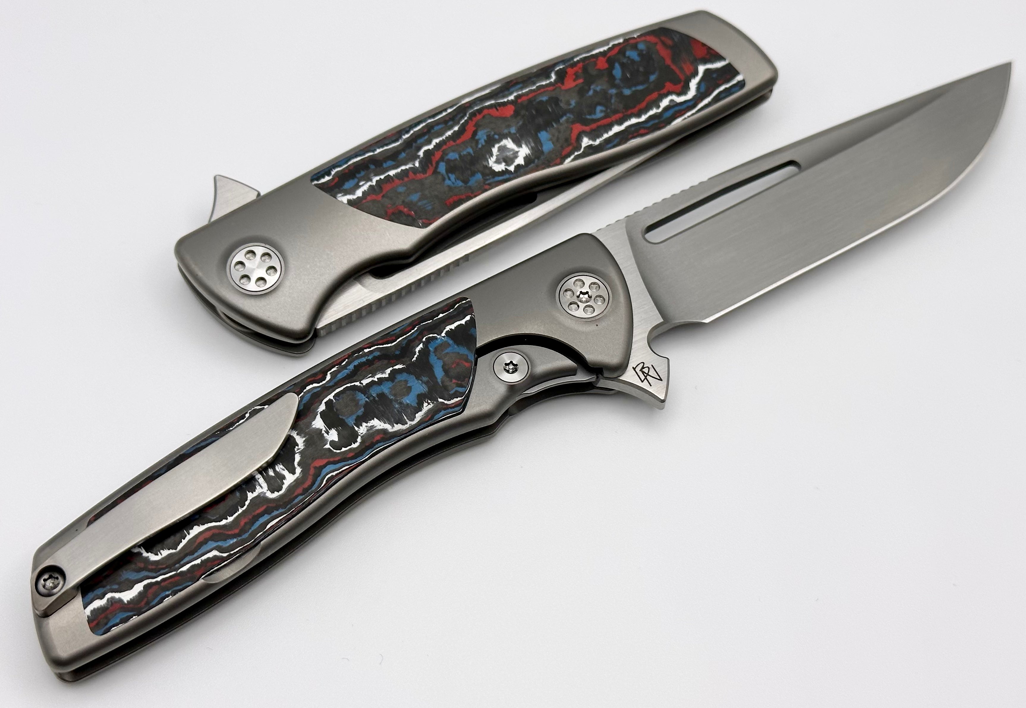 SharpByDesign Mini Evo Nebula: Premium Fat Carbon & M390 Drop Point Knife