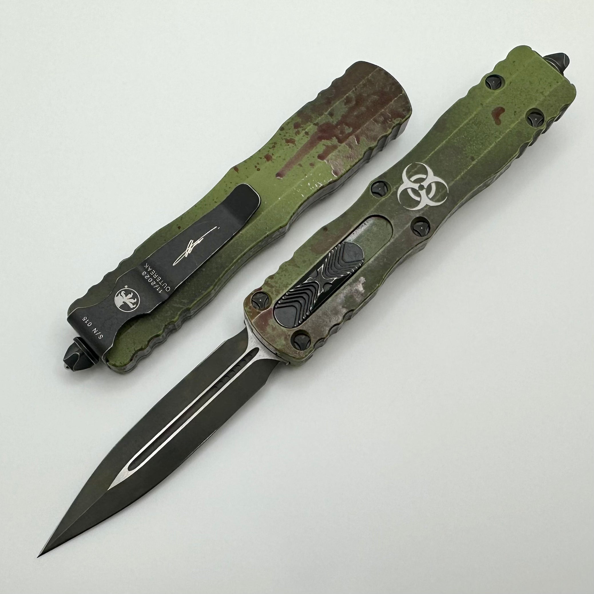 Microtech Dirac Outbreak Double Edge Signature Series - Premium Tactical OTF Knife