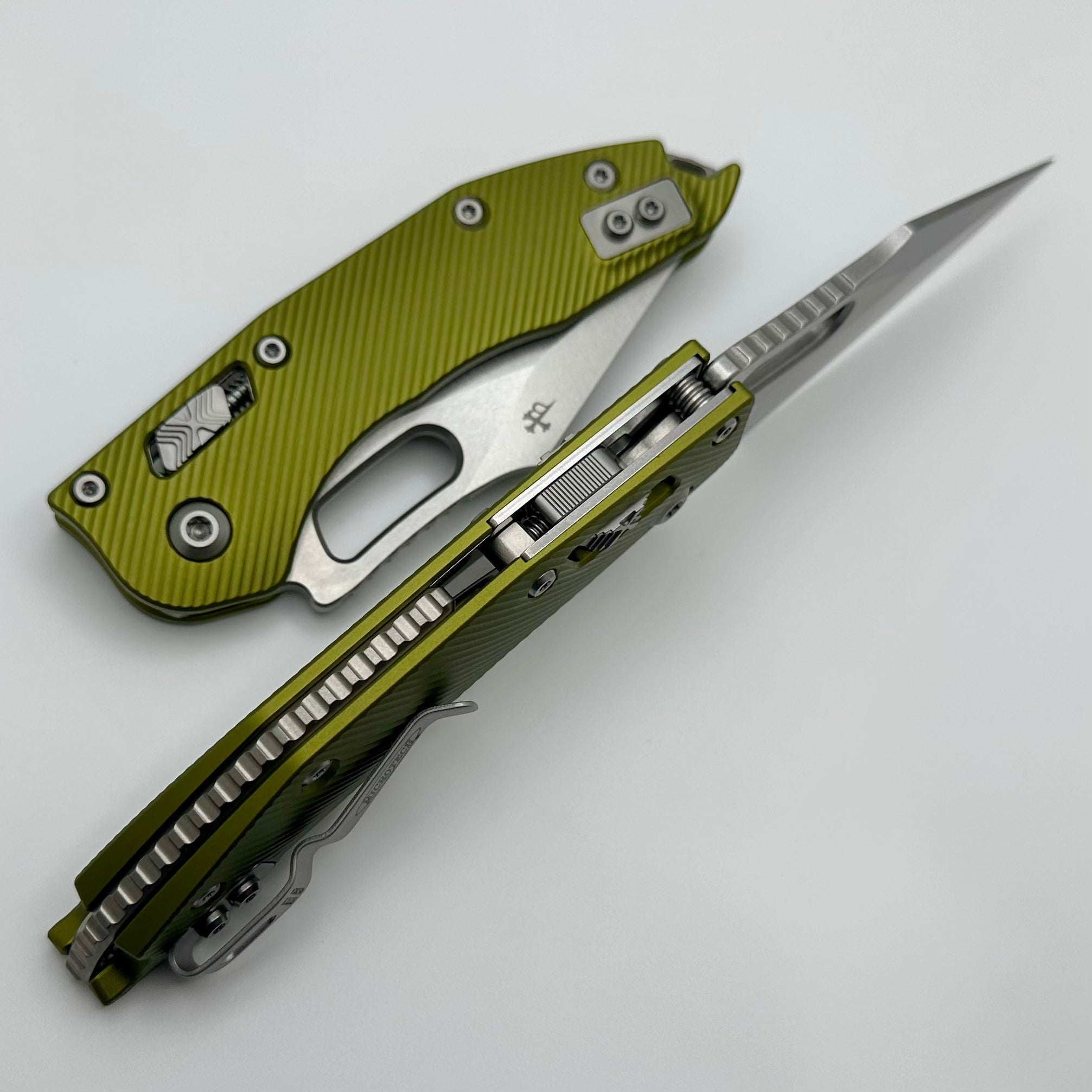 Microtech Stitch RAM LOK Premium Folding Knife - OD Green Aluminum & M390MK Steel