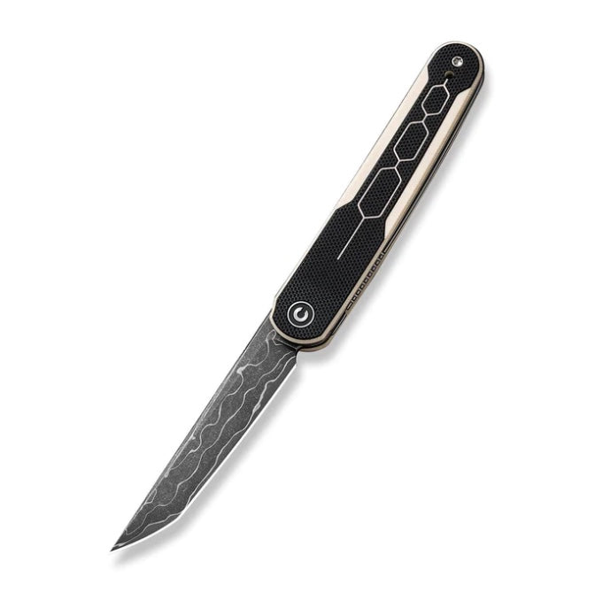 Civivi KwaiQ Premium Flipper Knife - Ivory/Black G-10 Handle with Damascus Blade