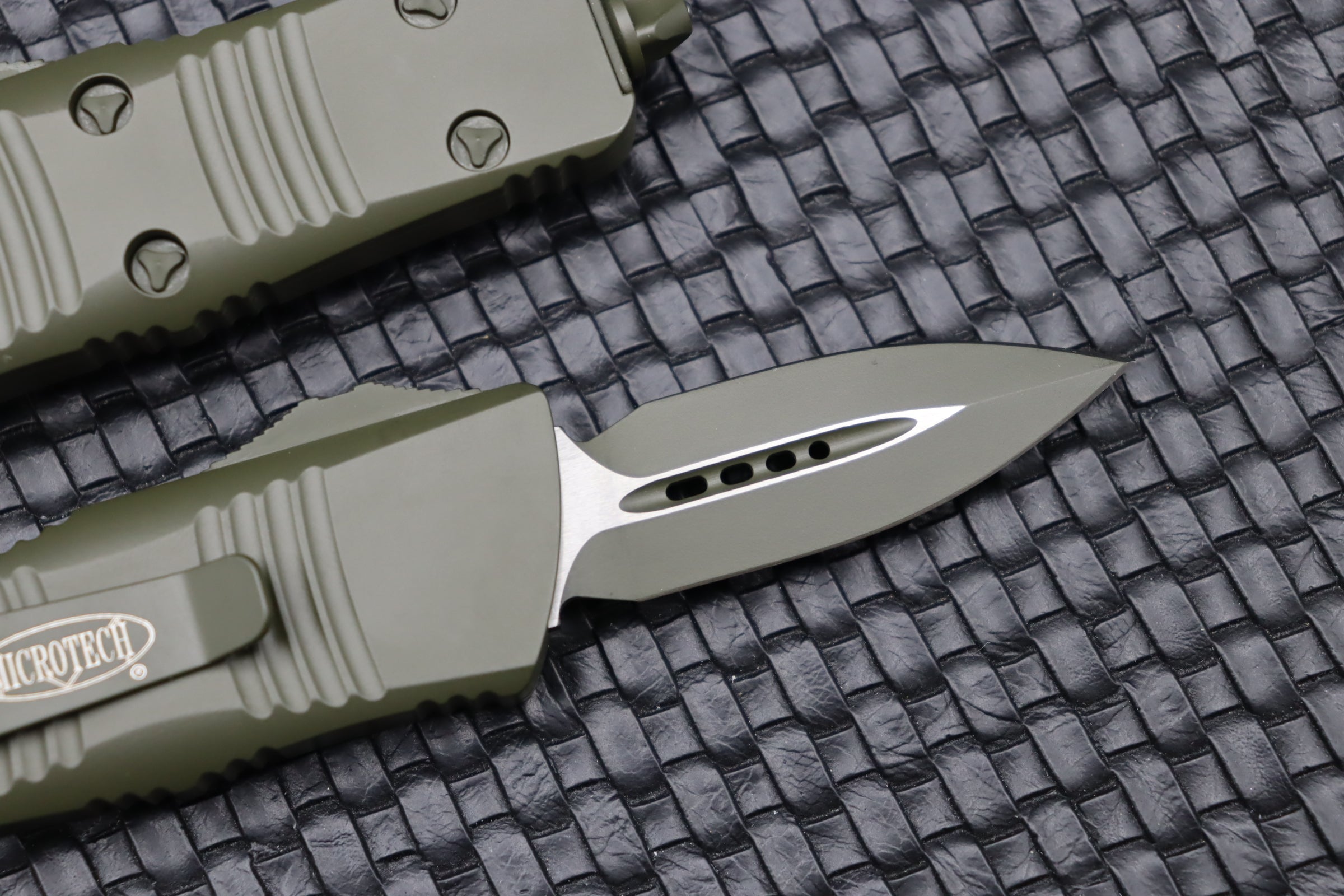 Premium Microtech Troodon Mini OTF Knife - Cerakote OD Green