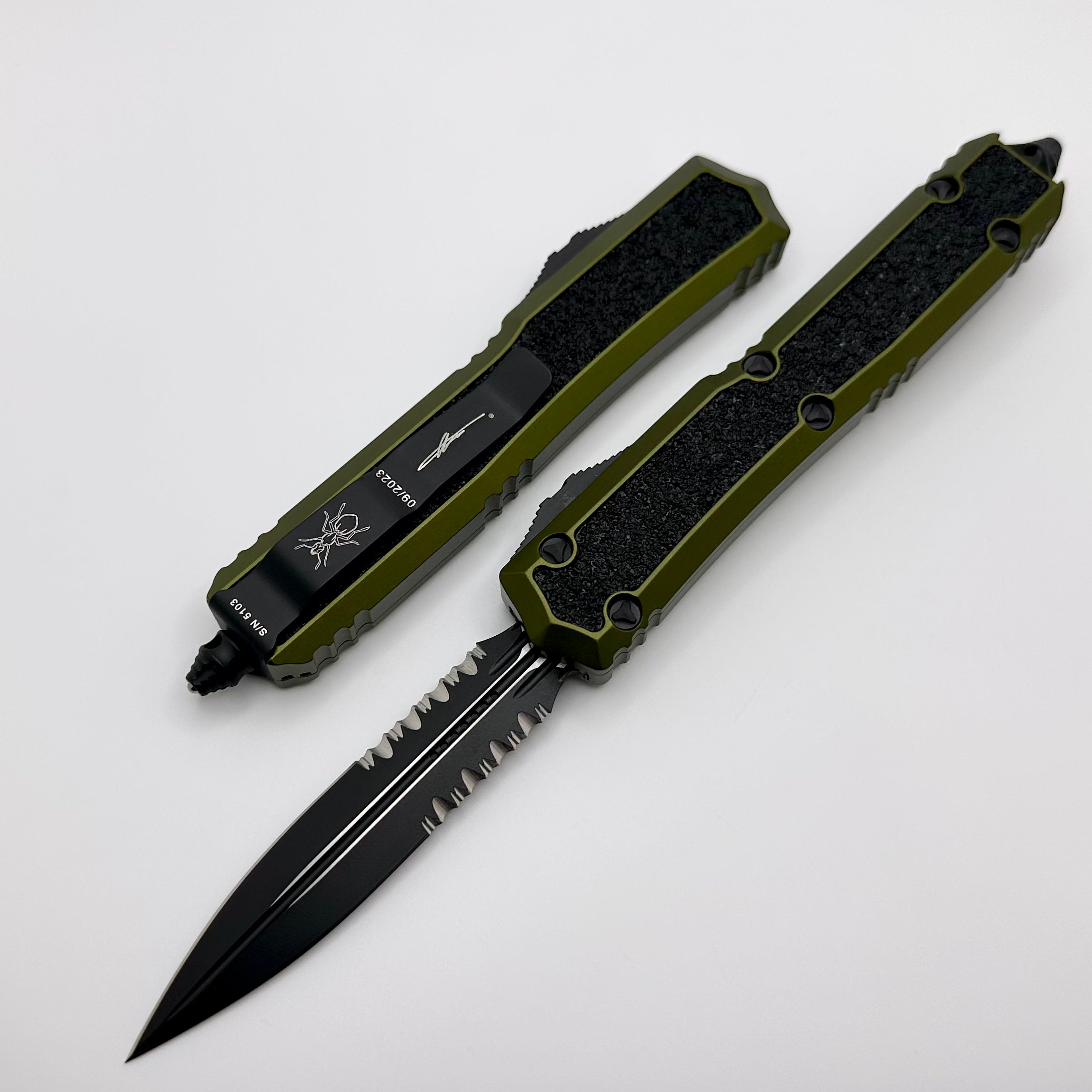 Microtech Makora OD Green & Black Premium Tactical Knife with Nickel Boron Internals - Signature Series 206-2ODS