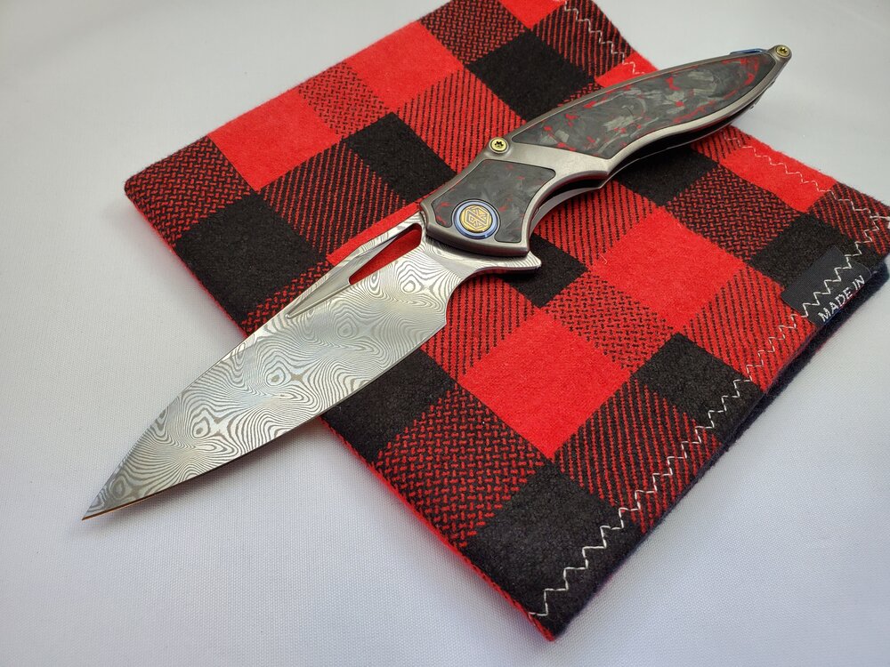 Premium Rike Knife 1902 - Ultimate Red Carbon Fiber Edition