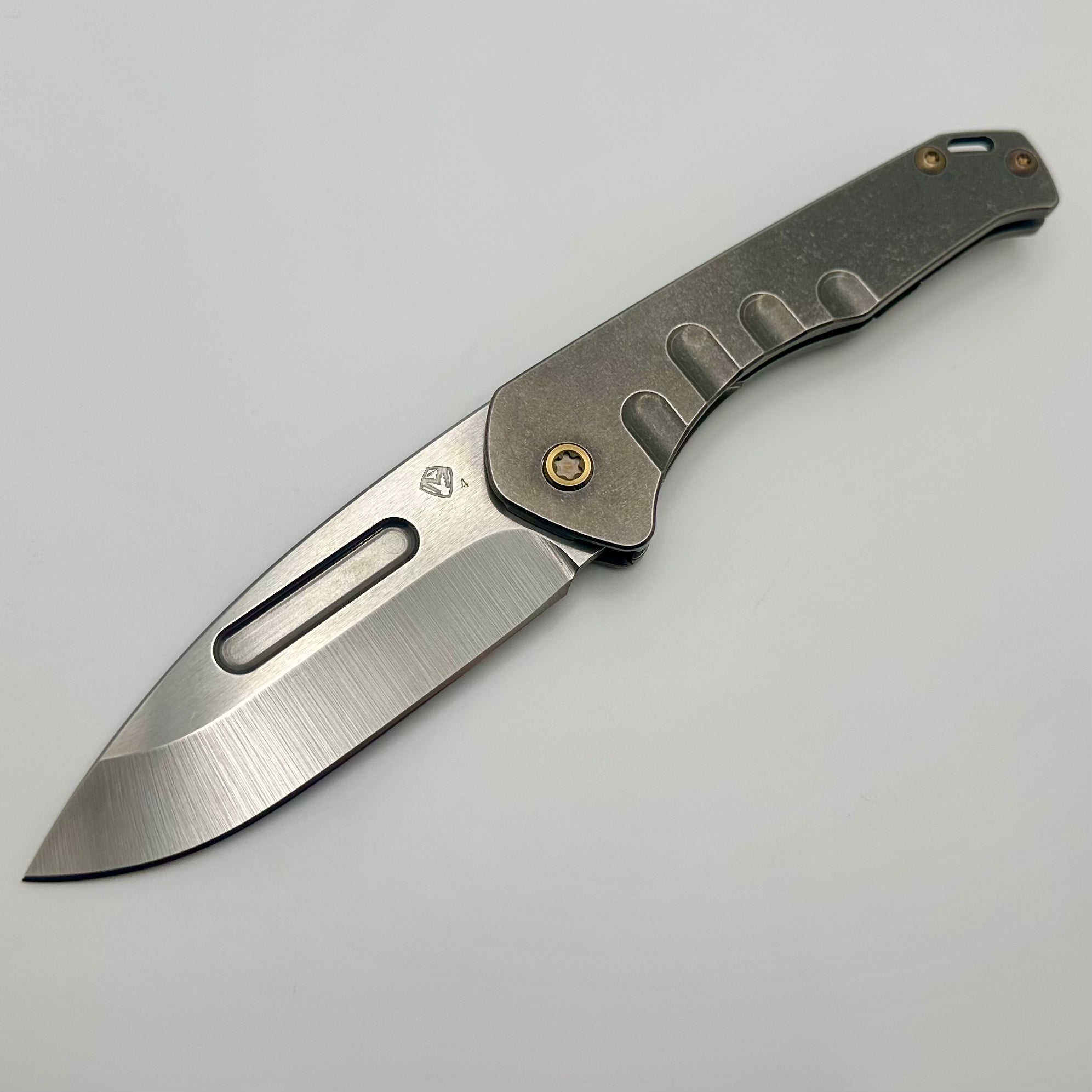 Medford Praetorian Slim Premium EDC Knife - Tumbled S45VN Drop Point & Old School Bronze Hardware