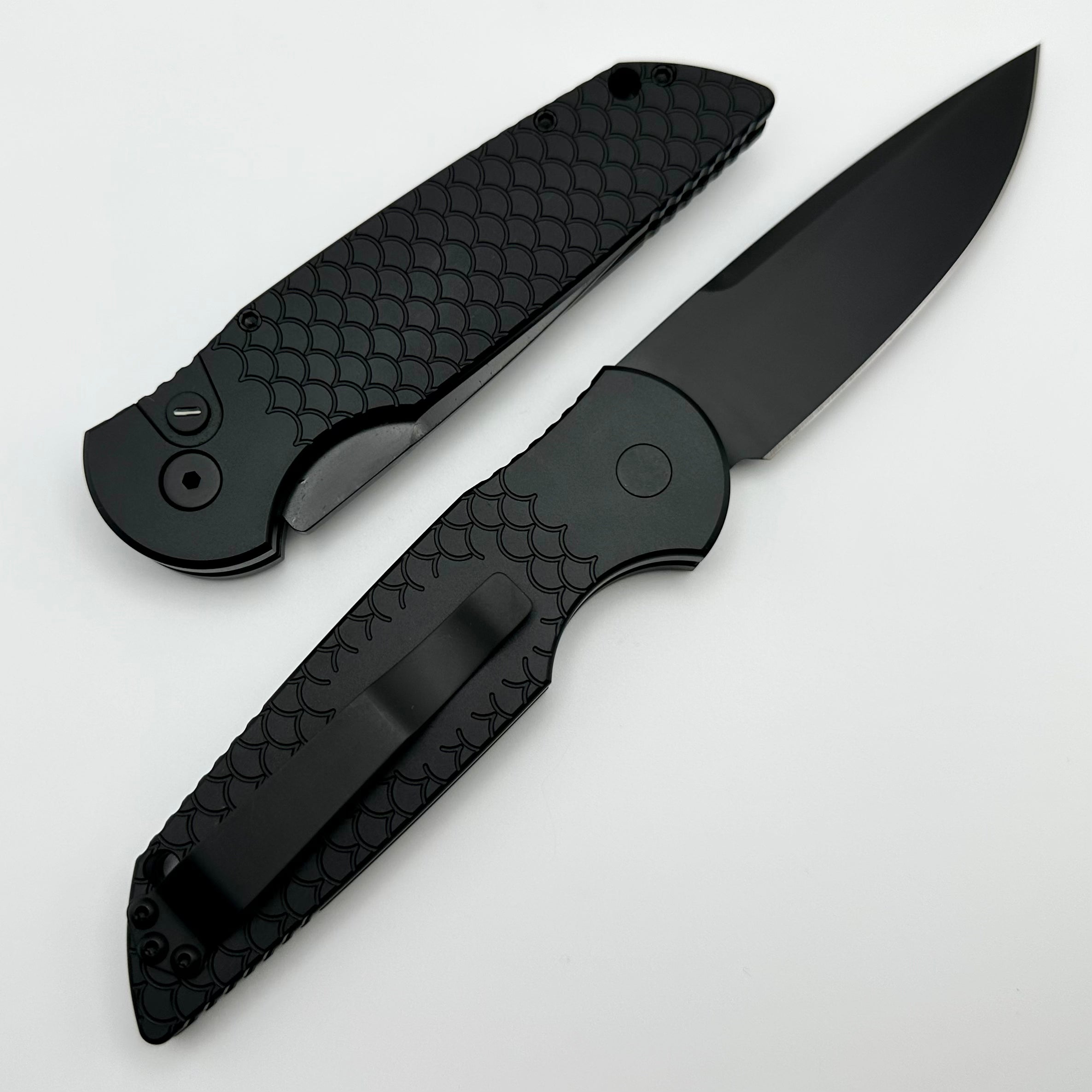 Pro-Tech TR-3 X1 Operator Knife - Premium Black Fish Scale Handle & Sterile 154-CM Blade