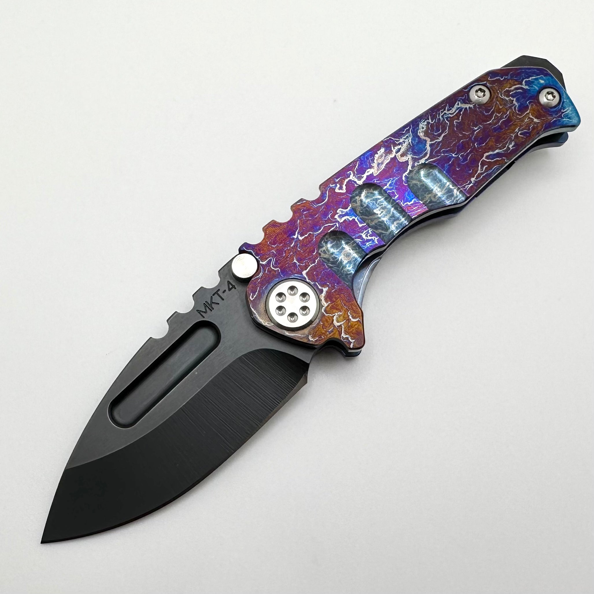 Medford Micro Praetorian T Premium Compact Folding Knife - DLC S45 Drop Point & Blue/Flamed Finish