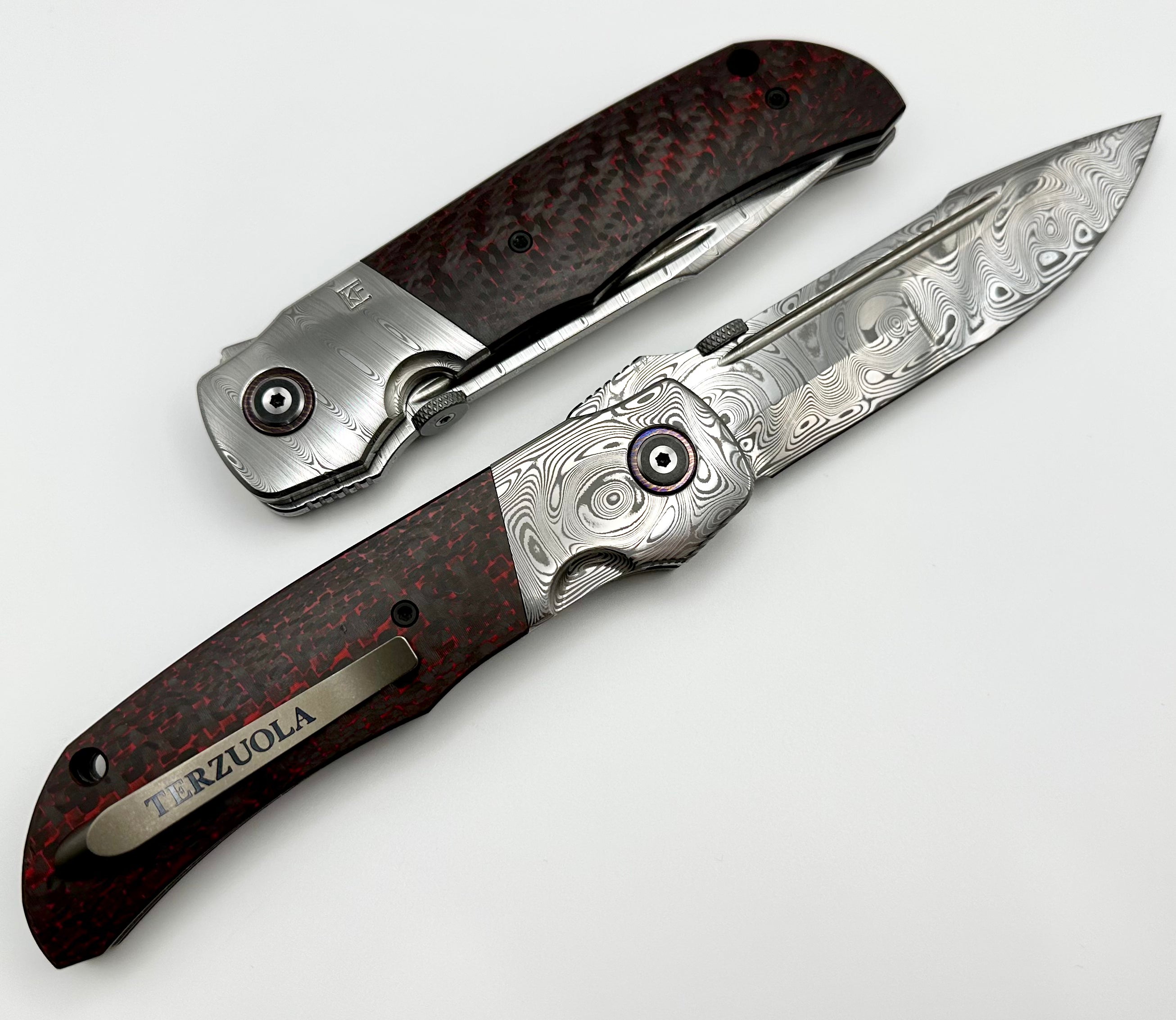 Premium Custom Knife Factory Eagle Rock - Damasteel Blade & Carbon Fiber Handle