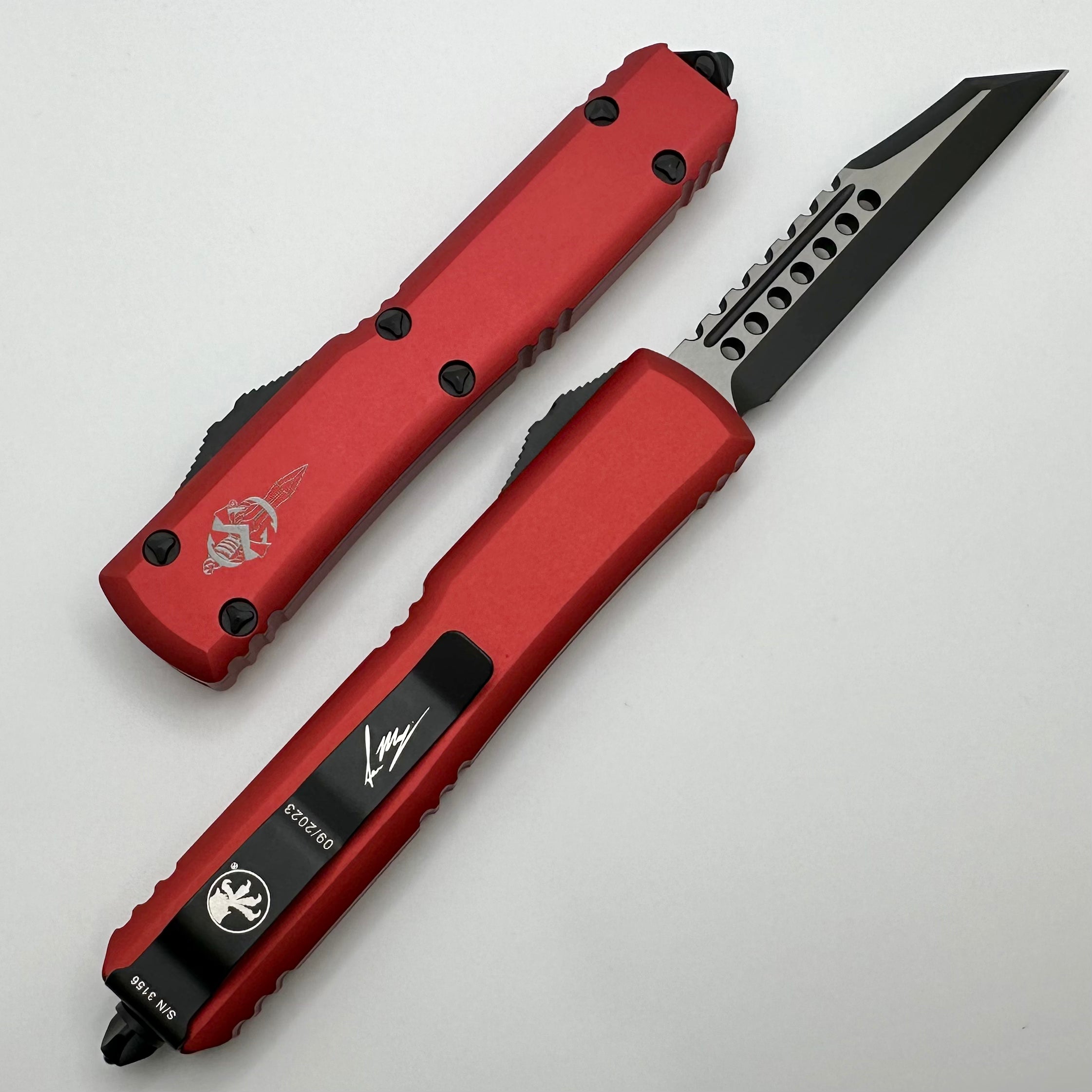 Microtech Ultratech Warhound Red Signature Series - Ultimate Tactical OTF Knife