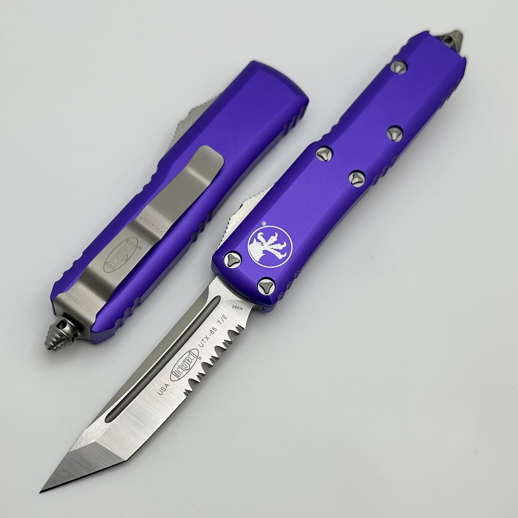 Microtech UTX-85 Tanto EDC Knife - Satin & Purple | Premium Everyday Carry