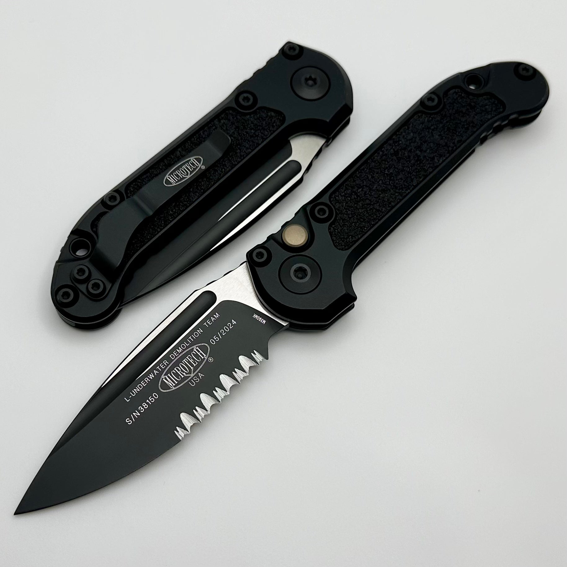 Microtech LUDT Gen III Black Tactical Knife - Premium Partial Serrated Edge