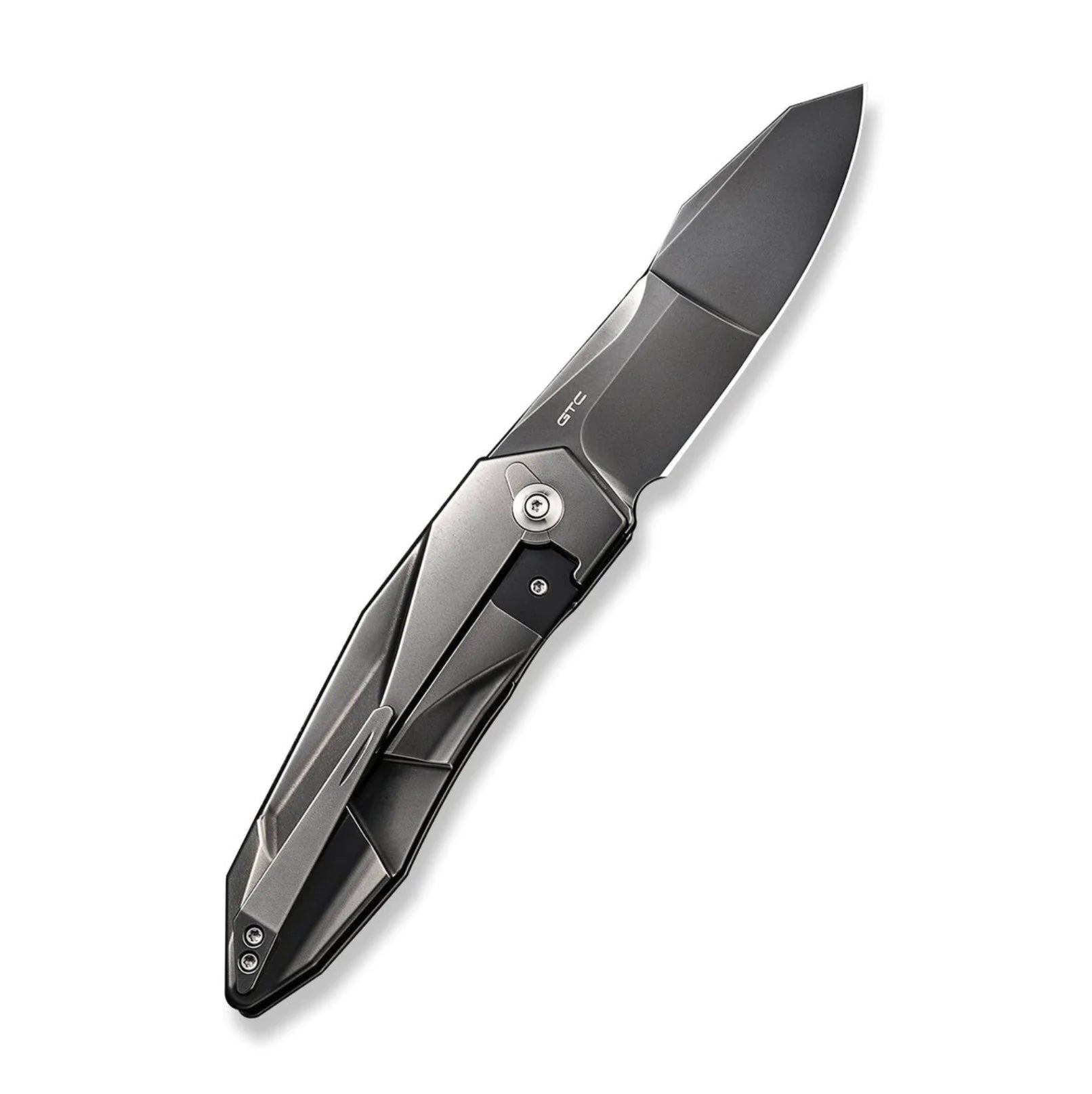 WE Knife Co. Premium Integral Titanium Flipper Knife - Polished Gray, 20CV Steel