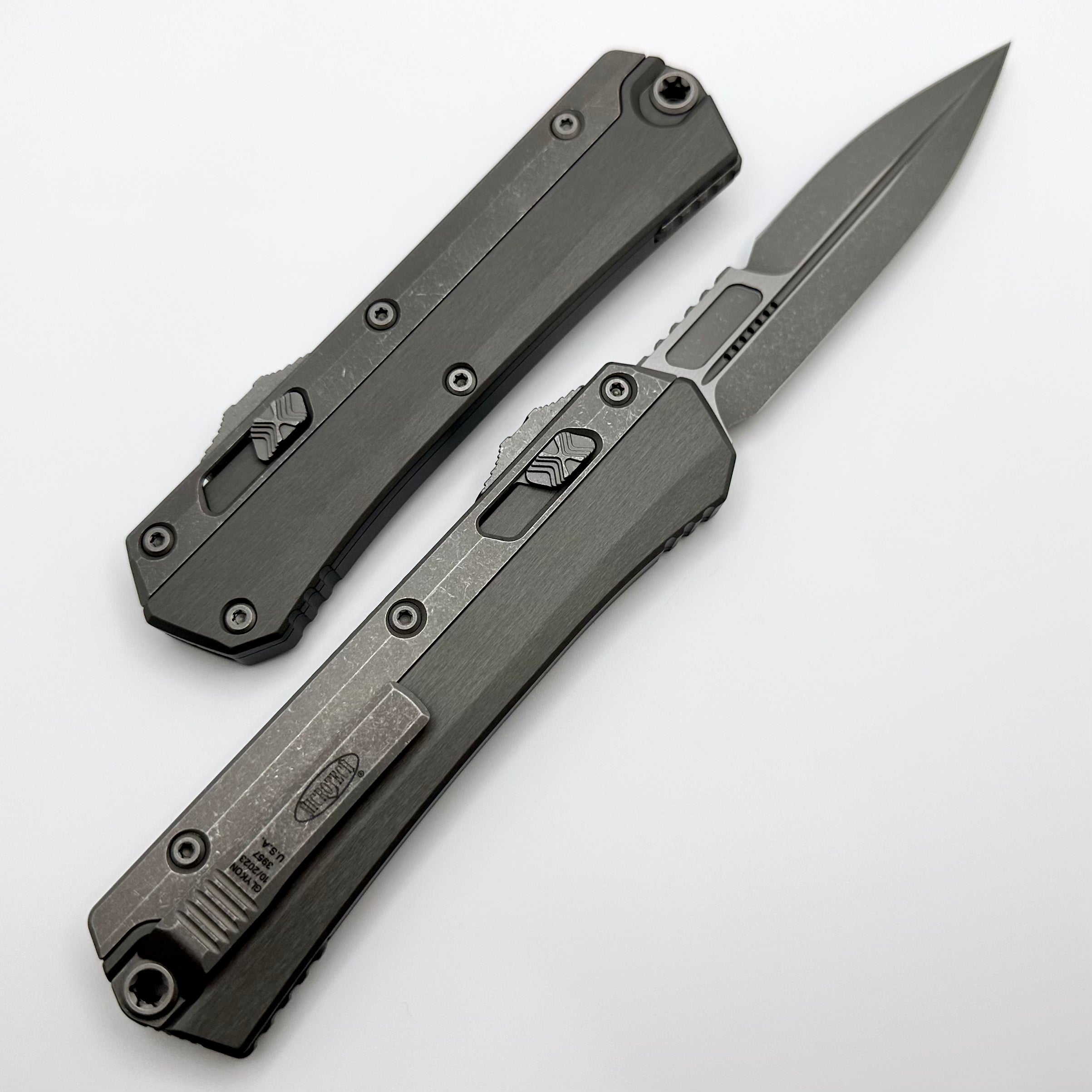 Microtech Glykon Ultimate Tactical Knife - Natural Clear Apocalyptic Finish