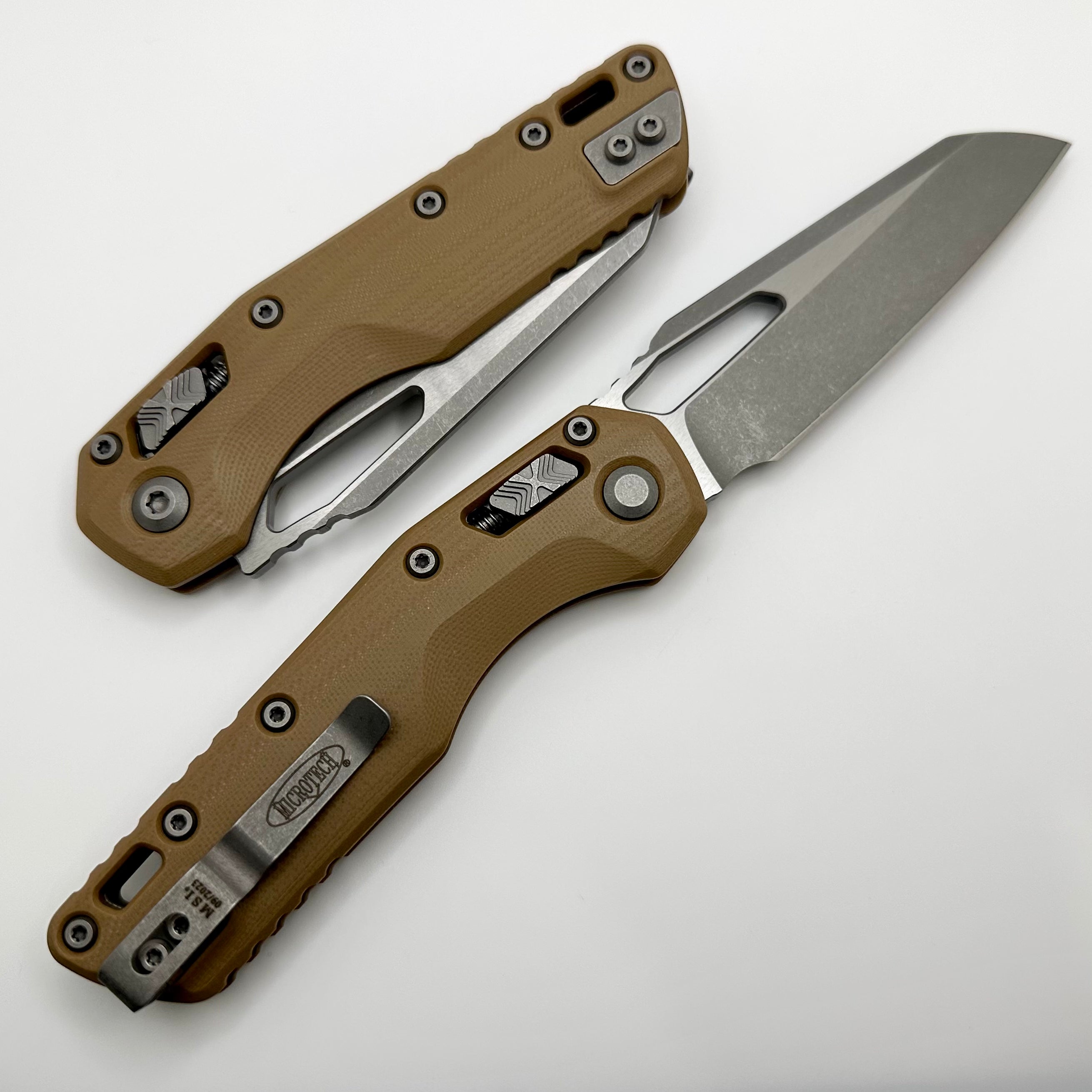 Microtech MSI RAM LOK Premium Folding Knife - Tan G-10 & M390MK Steel