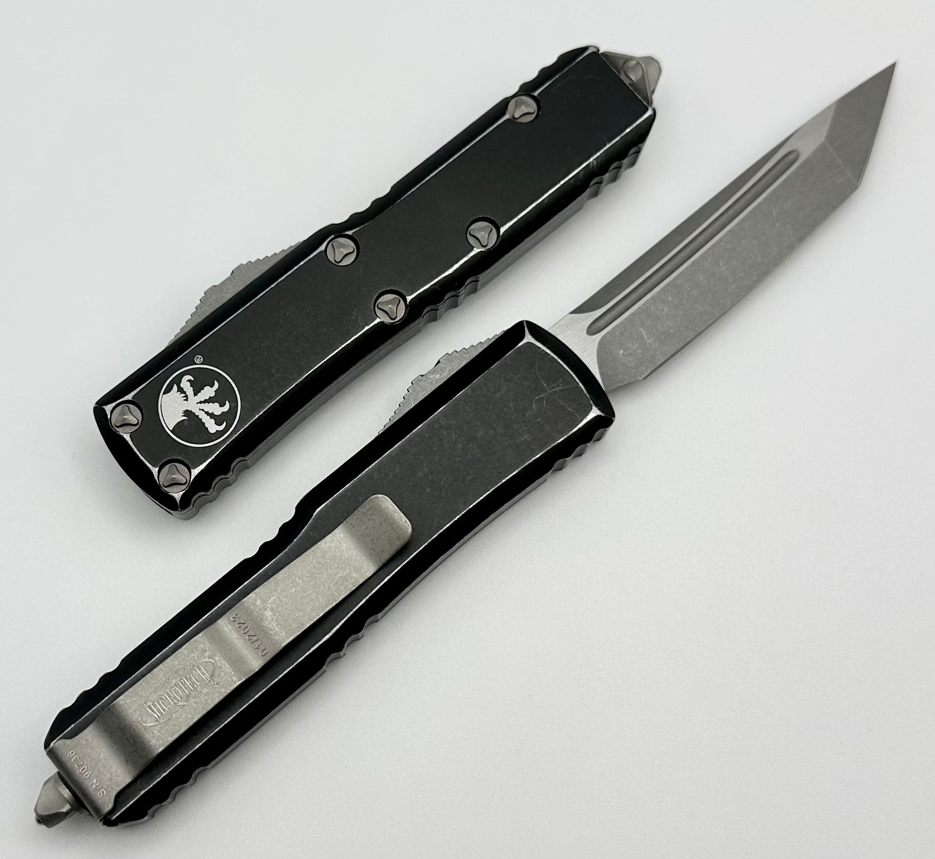 Microtech UTX-85 Tanto Apocalyptic EDC Knife - Distressed Black