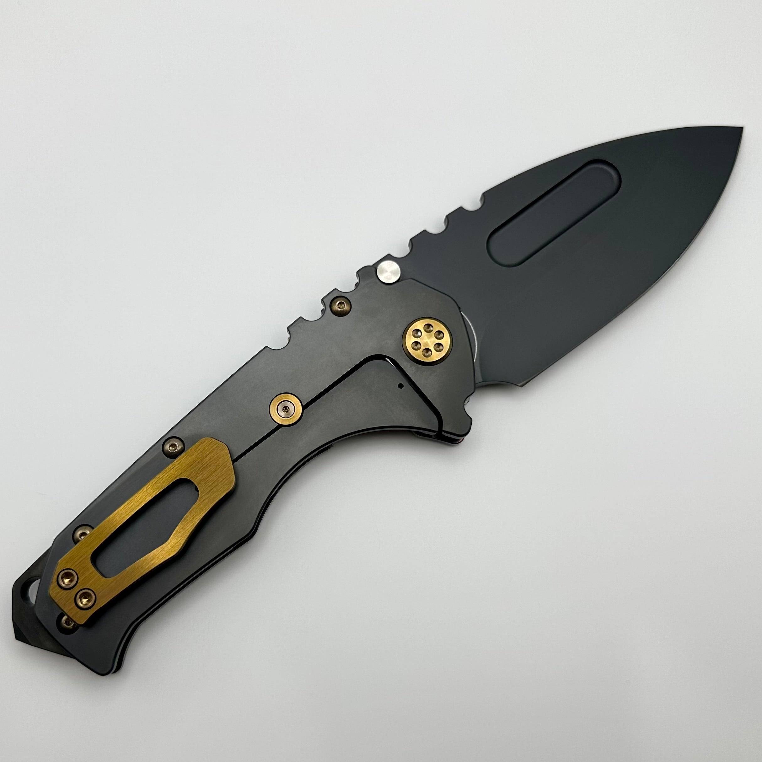 Medford Knife Praetorian T: Premium Drop Point Blade with DLC Coating & Flame Stripes Design