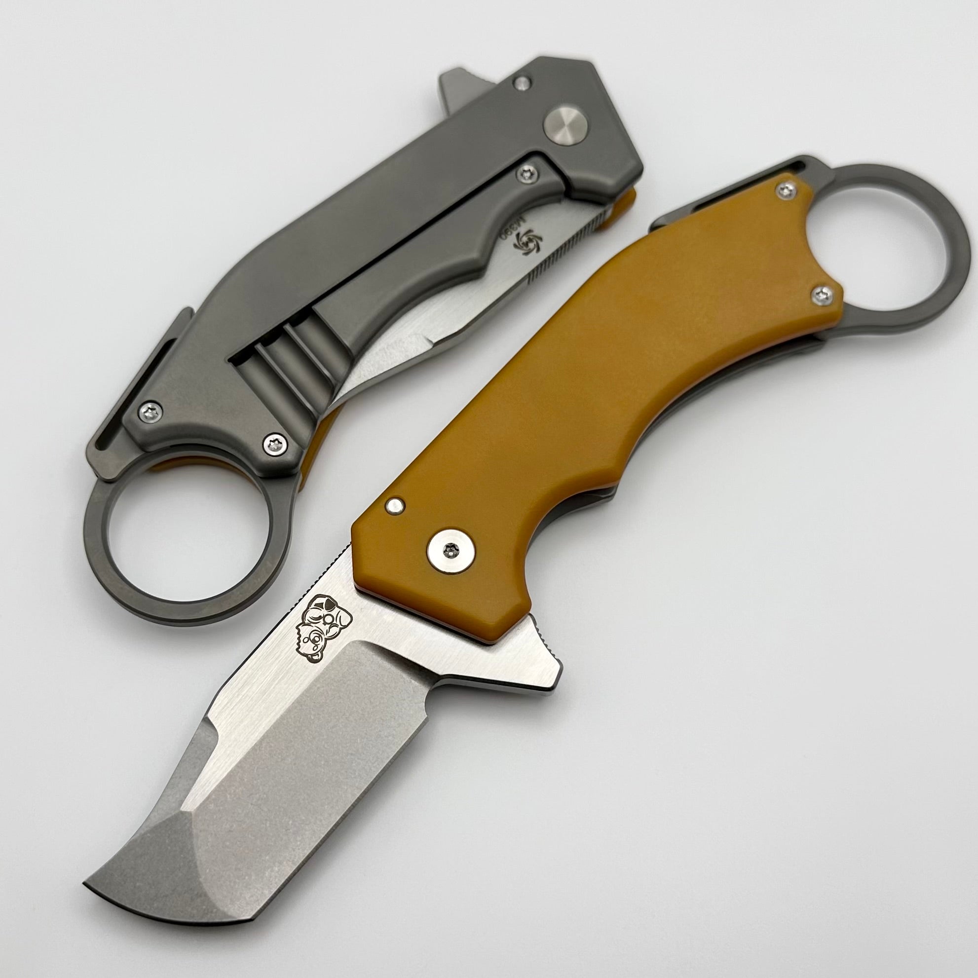 Premium Mechforce Ringed Rhino Flipper - Jon Graham Collaboration | Butterscotch Micarta & M390 Steel