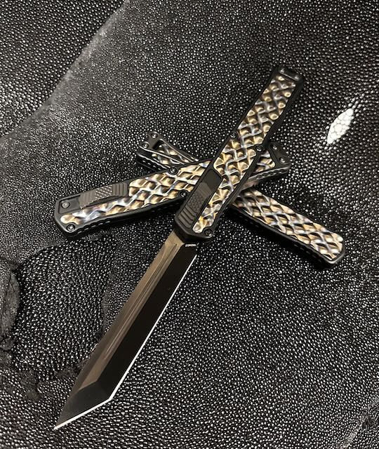 Heretic Knives Cleric II Premium Tactical Folding Knife - Flamed Titanium Inlays & DLC Tanto Magnacut Blade