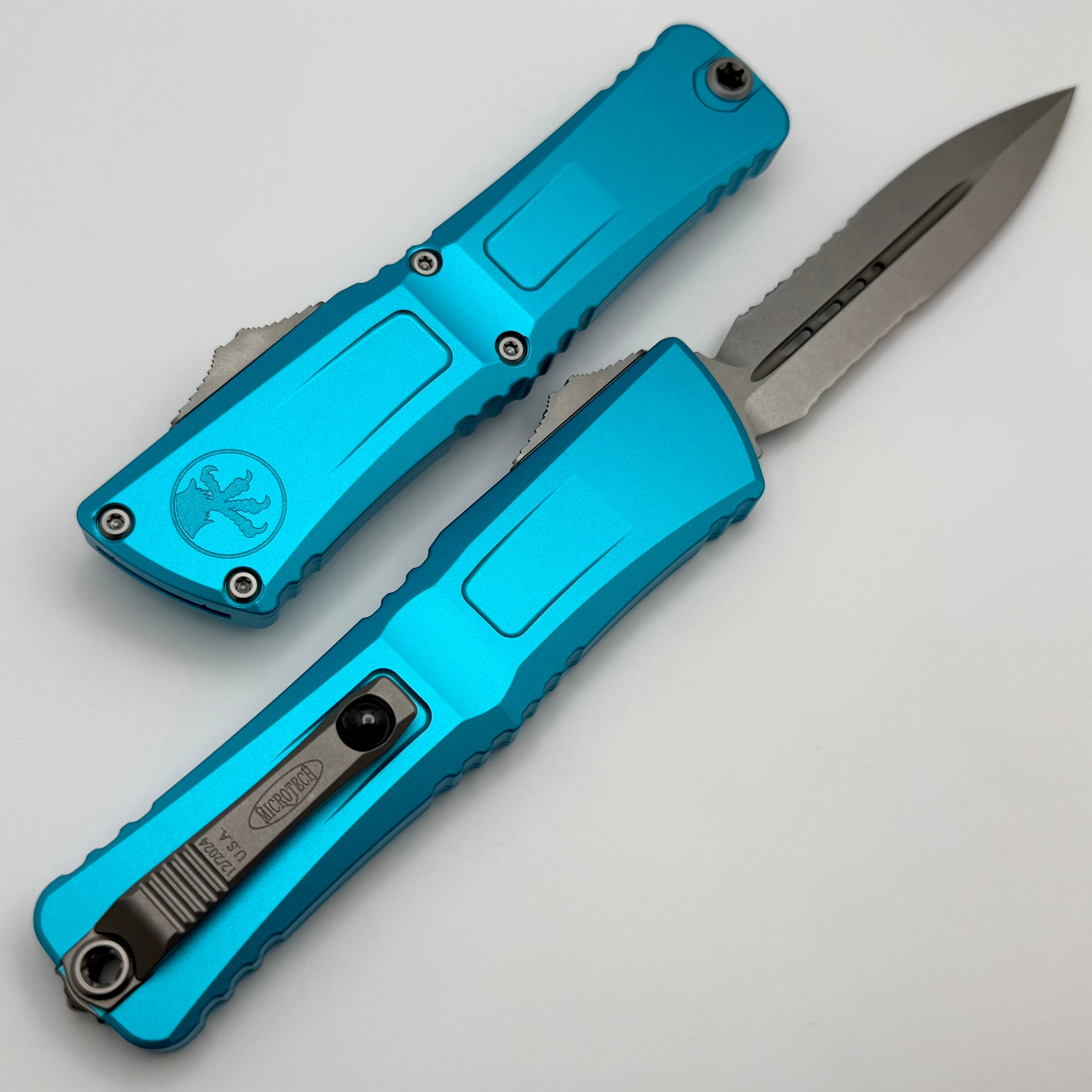 Premium Microtech Combat Troodon Gen III OTF Knife - Turquoise Handle