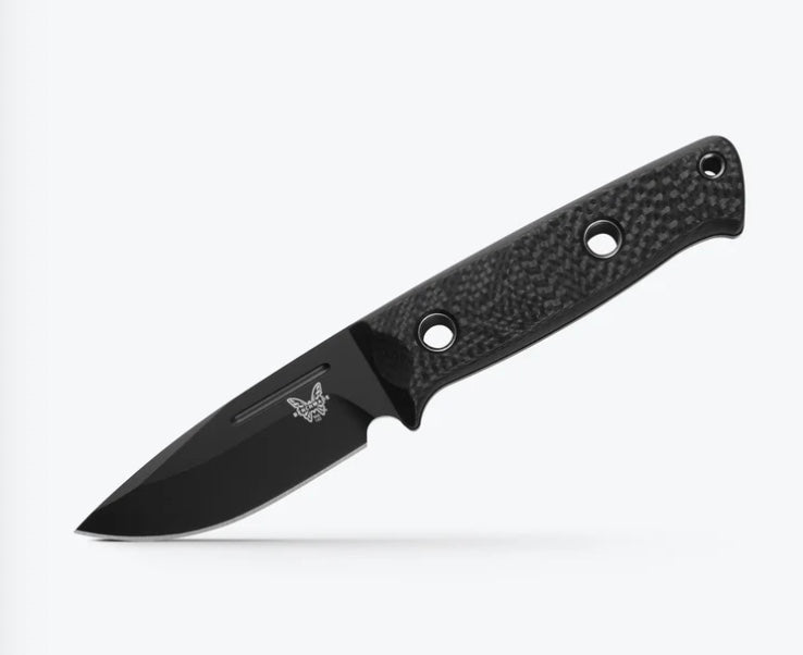 Benchmade Mini Bushcrafter Premium EDC Fixed Blade - Carbon Fiber & Cruwear